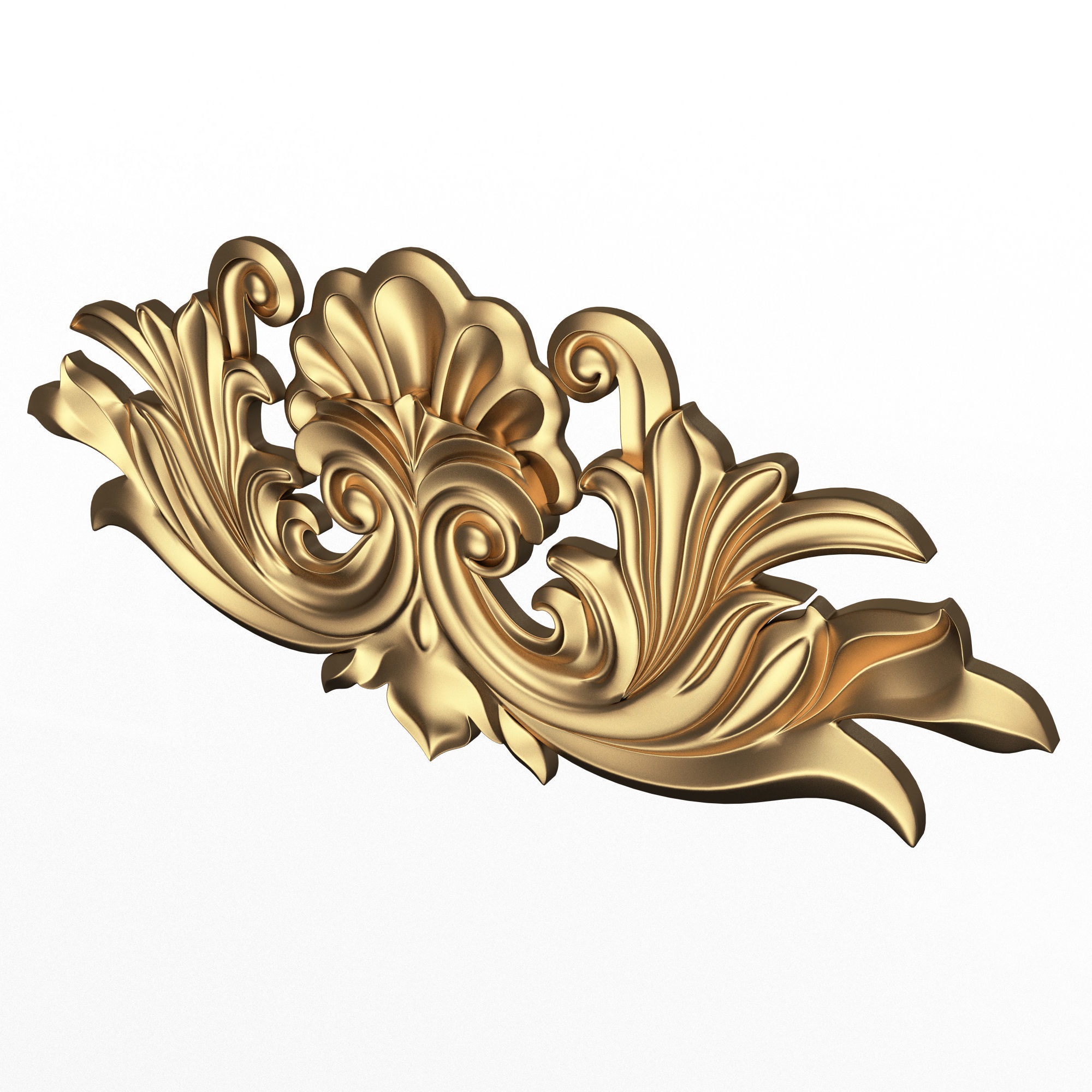 Carved Plaster Molding Decoration 024 Low-poly 3D model_2