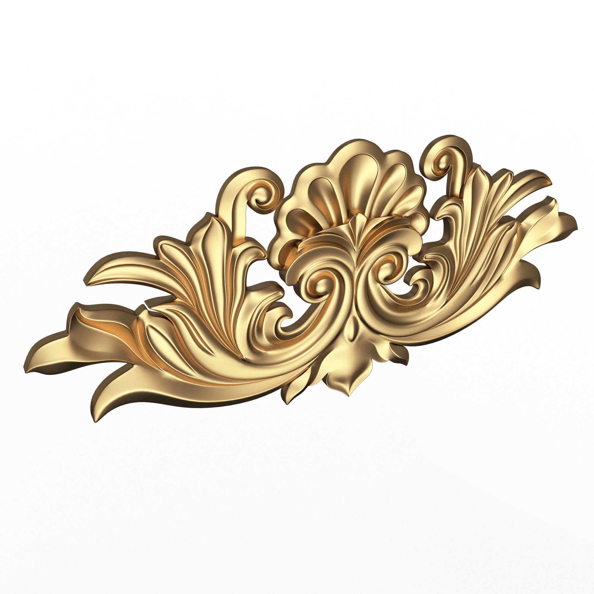 Carved Plaster Molding Decoration 024 Low-poly 3D model_1