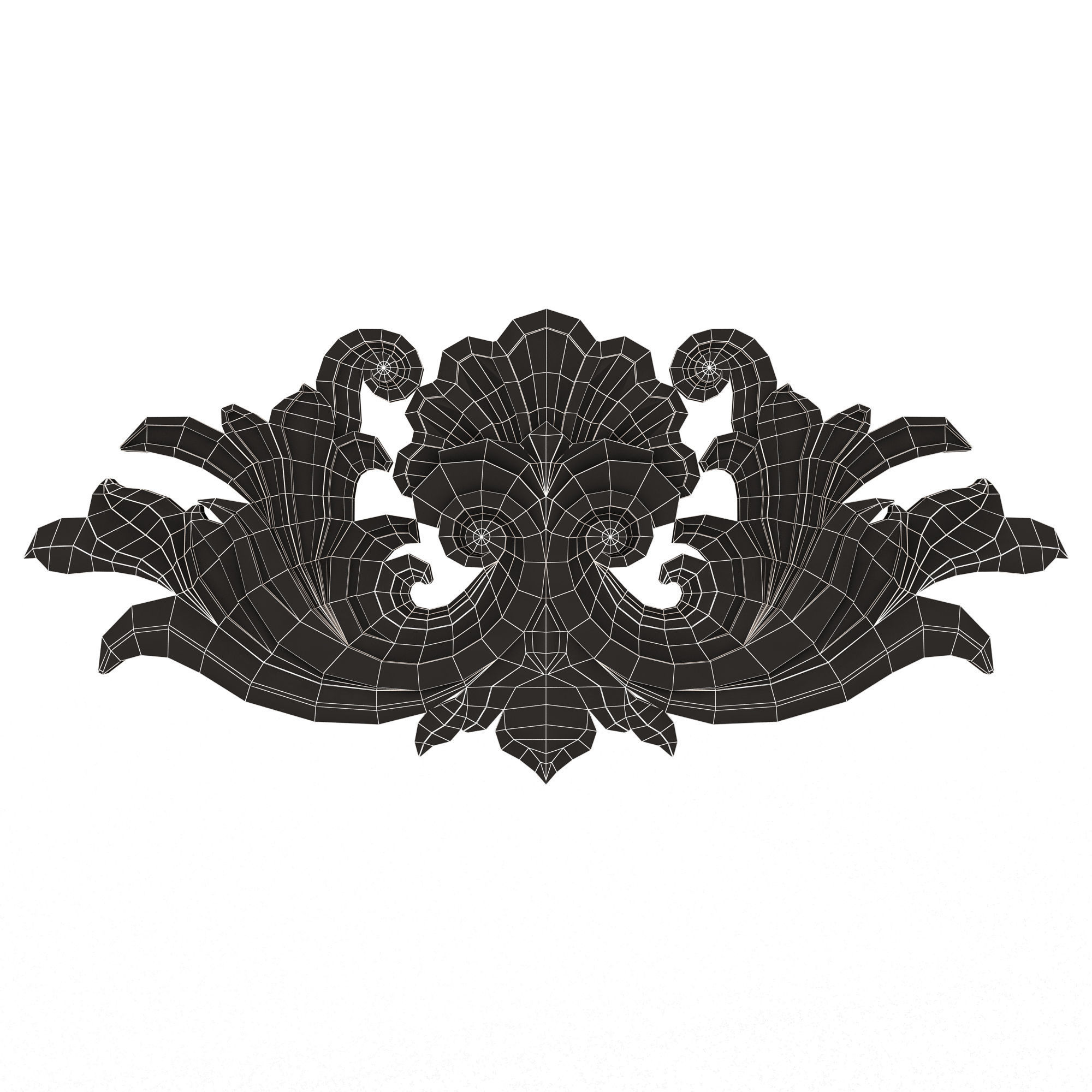 Carved Plaster Molding Decoration 024 Low-poly 3D model_12