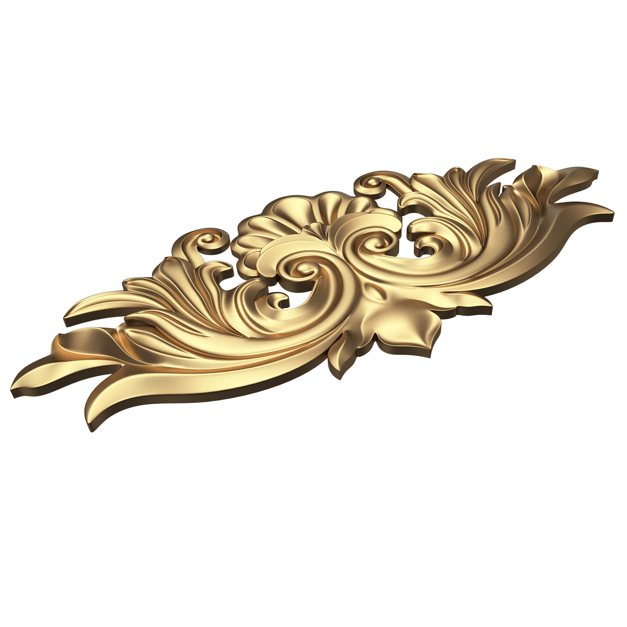 Carved Plaster Molding Decoration 024 Low-poly 3D model_5