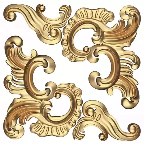 Corner Carved Plaster Molding Decoration 014