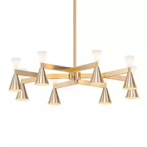 POULINA modern chandelier in brass