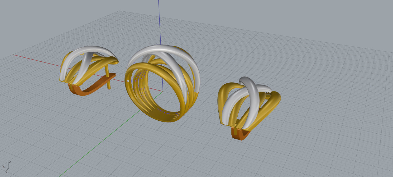Ring and Earrings jewelry set 3d print model A40 3D print model_15