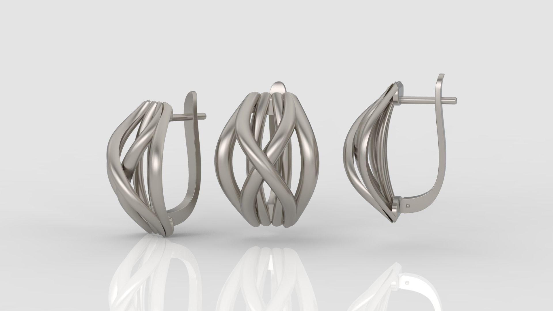 Ring and Earrings jewelry set 3d print model A40 3D print model_7