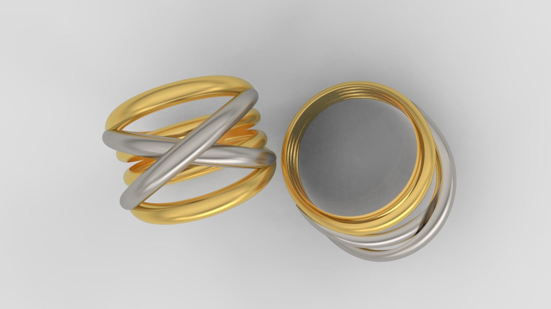 Ring and Earrings jewelry set 3d print model A40 3D print model_4