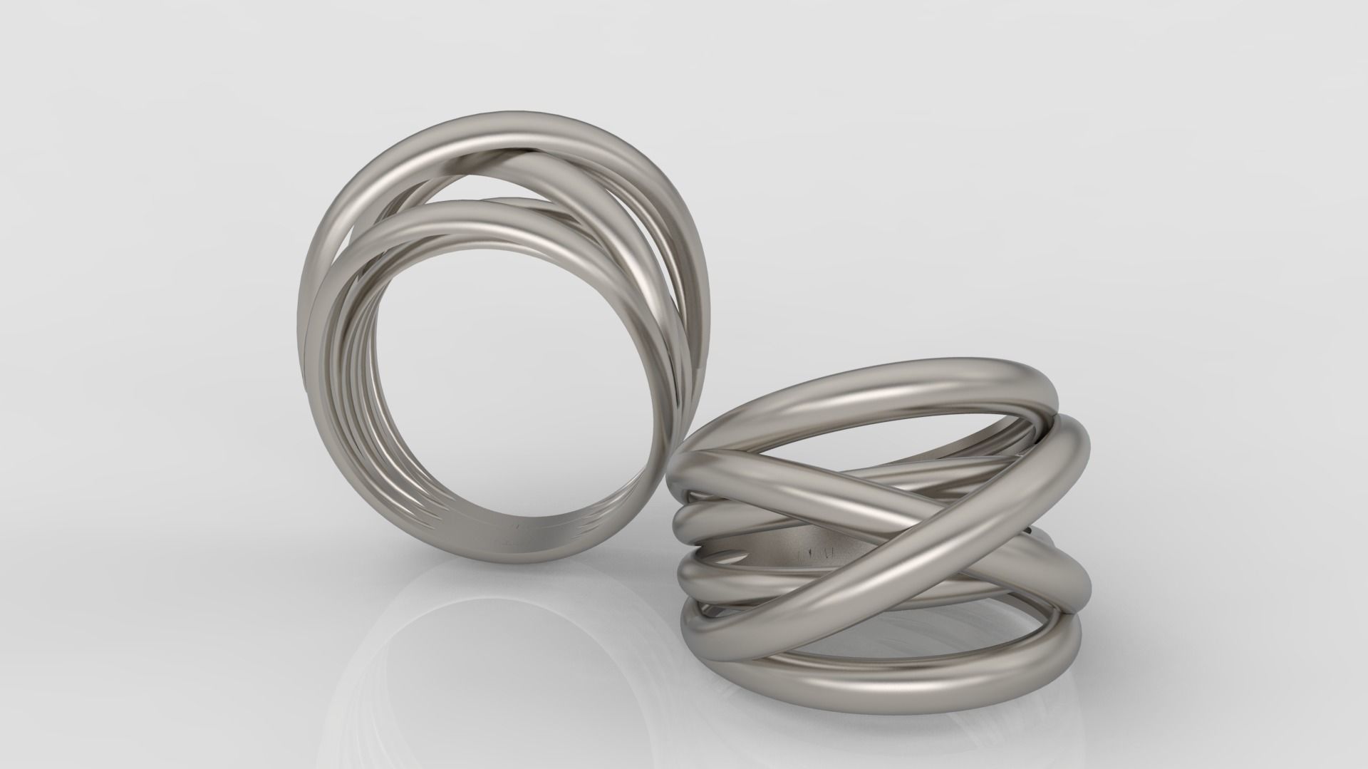 Ring and Earrings jewelry set 3d print model A40 3D print model_3