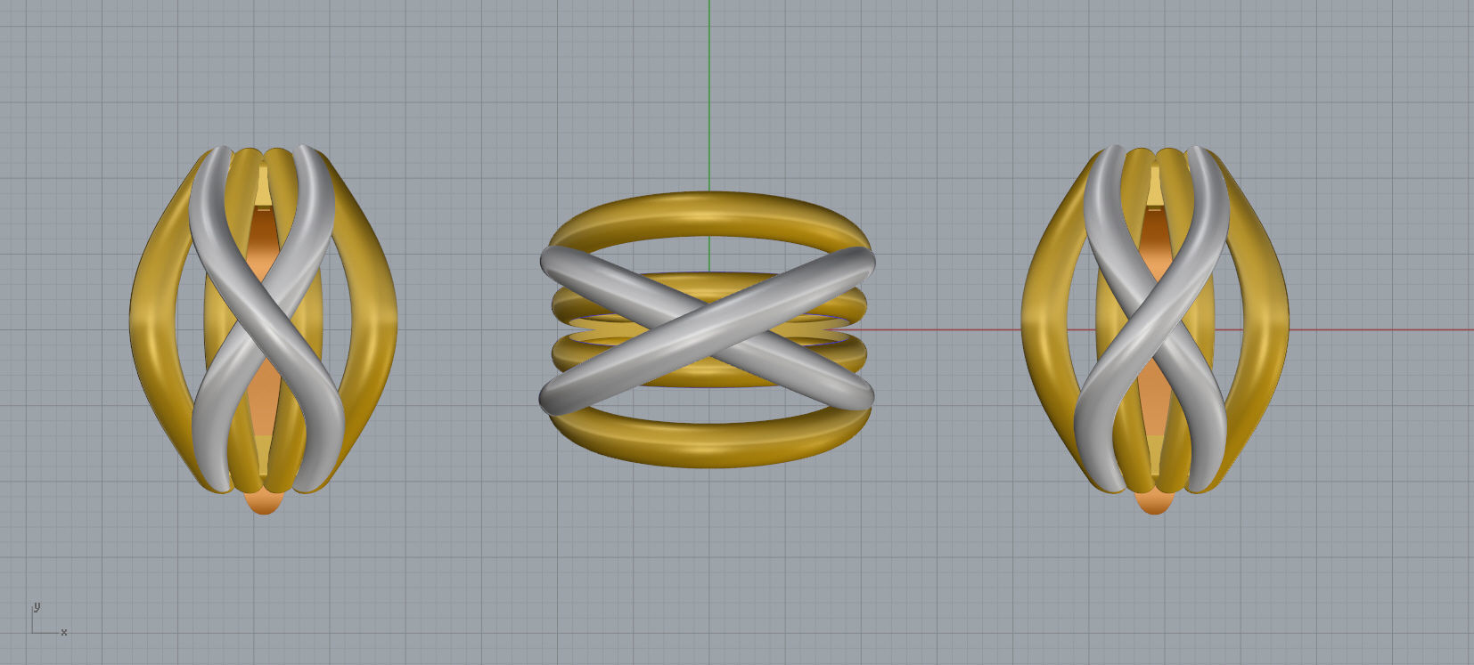 Ring and Earrings jewelry set 3d print model A40 3D print model_10