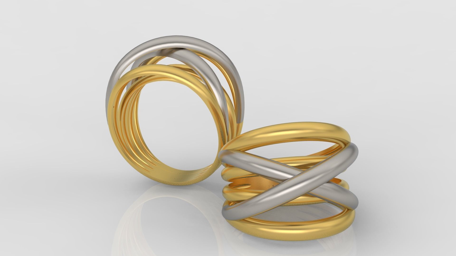 Ring and Earrings jewelry set 3d print model A40 3D print model_2
