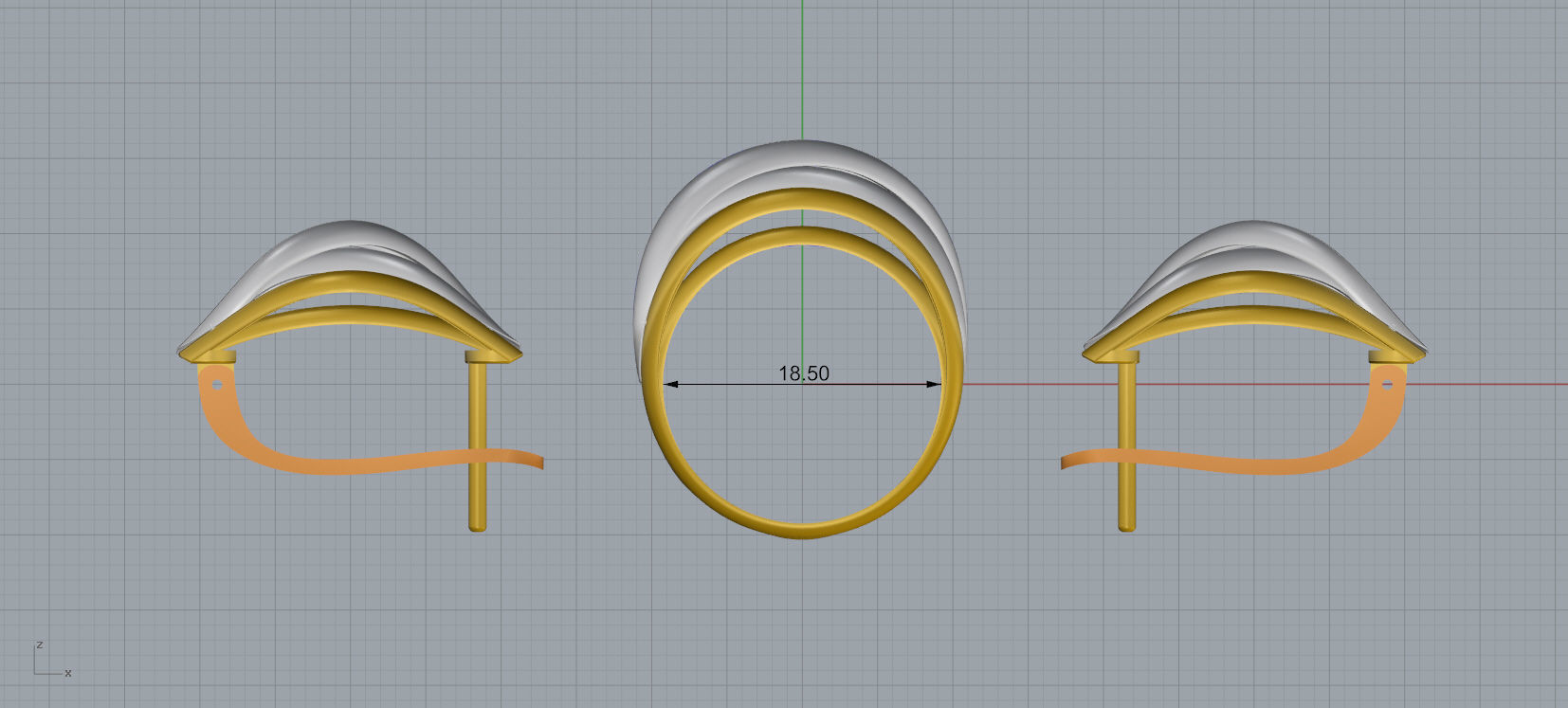 Ring and Earrings jewelry set 3d print model A40 3D print model_11