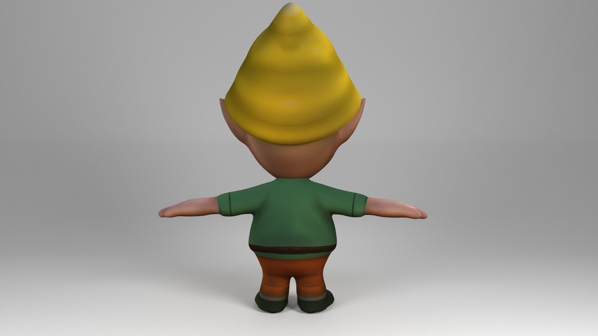 Dwarf with glasses Low-poly 3D model_5