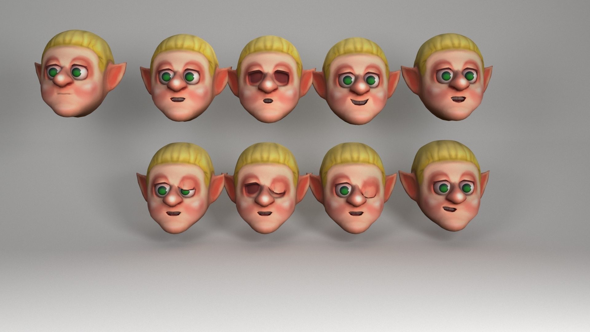 Dwarf with glasses Low-poly 3D model_16