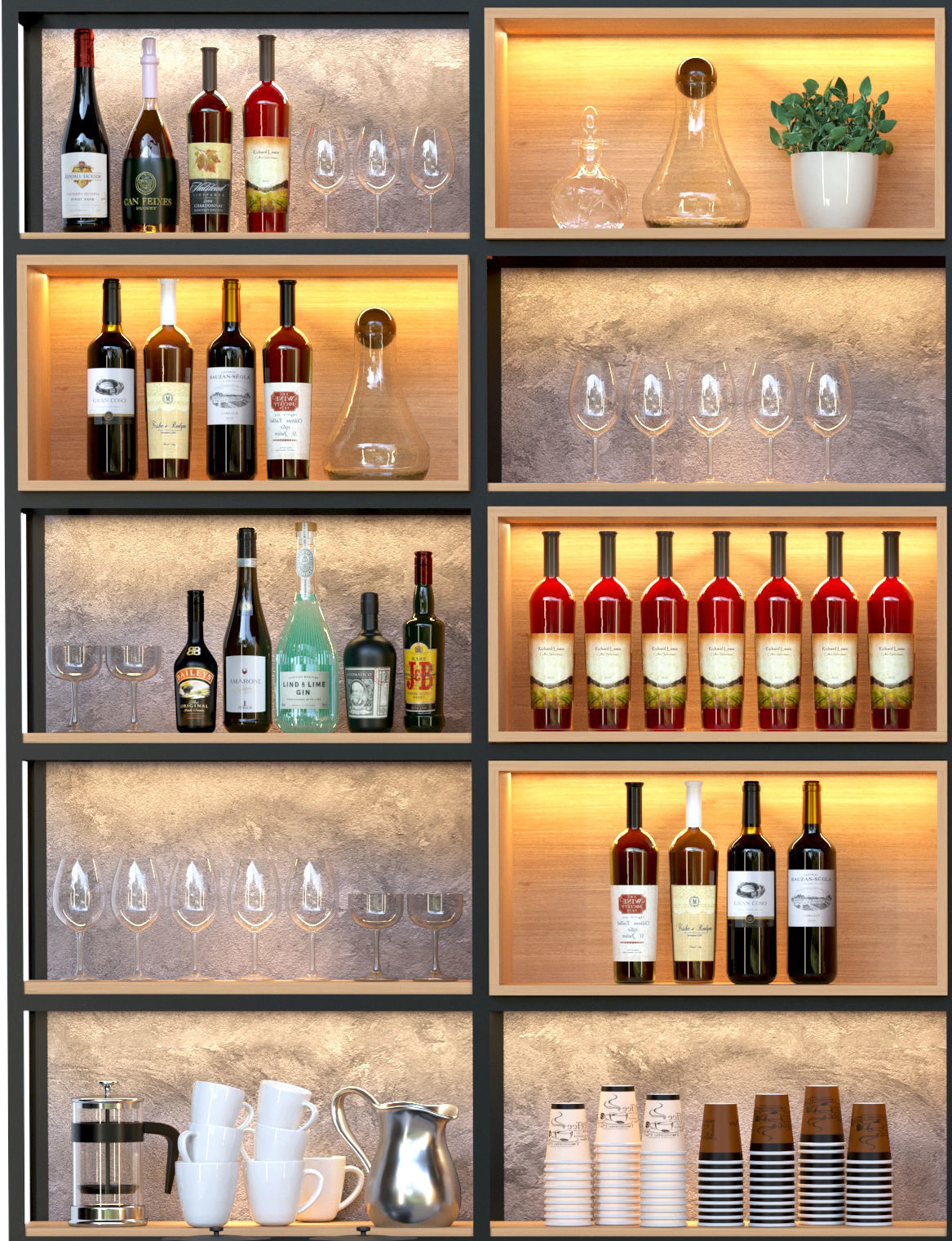 Coffee bar project 3D model_2