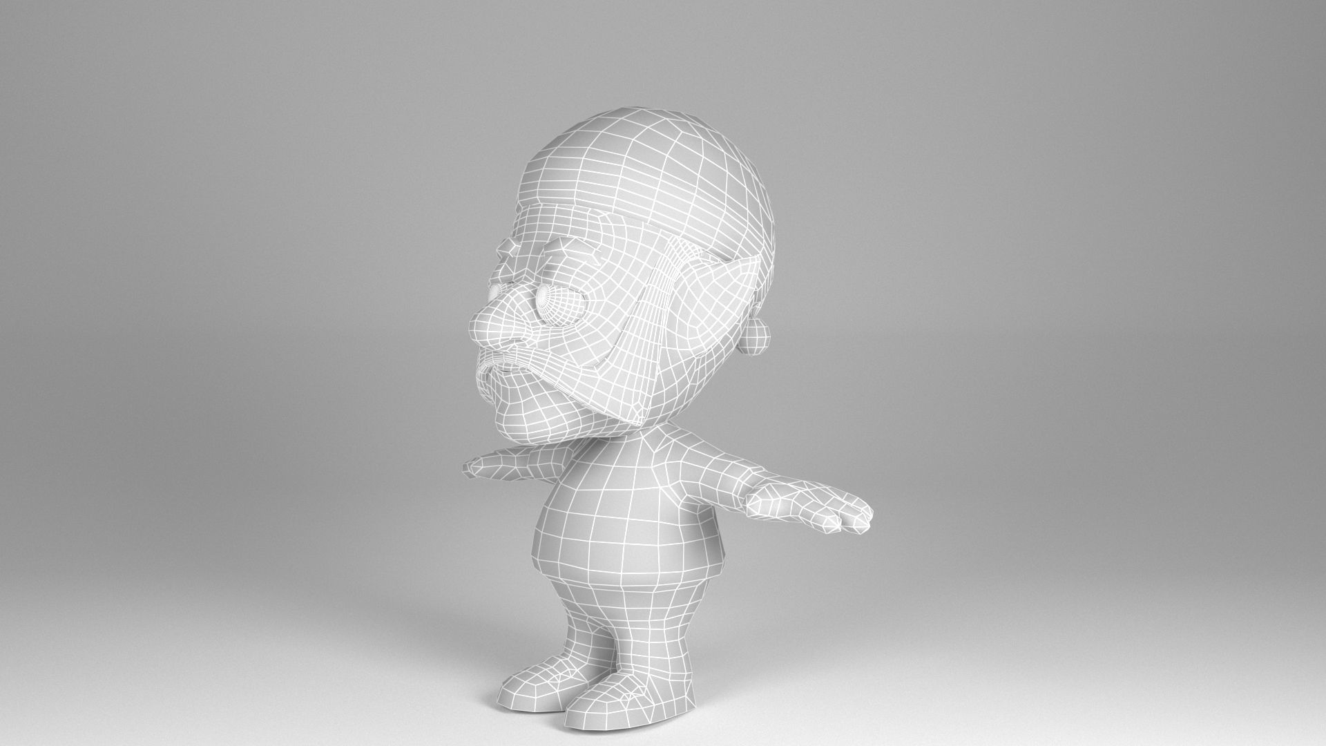 Mustachioed Dwarf Low-poly 3D model_10