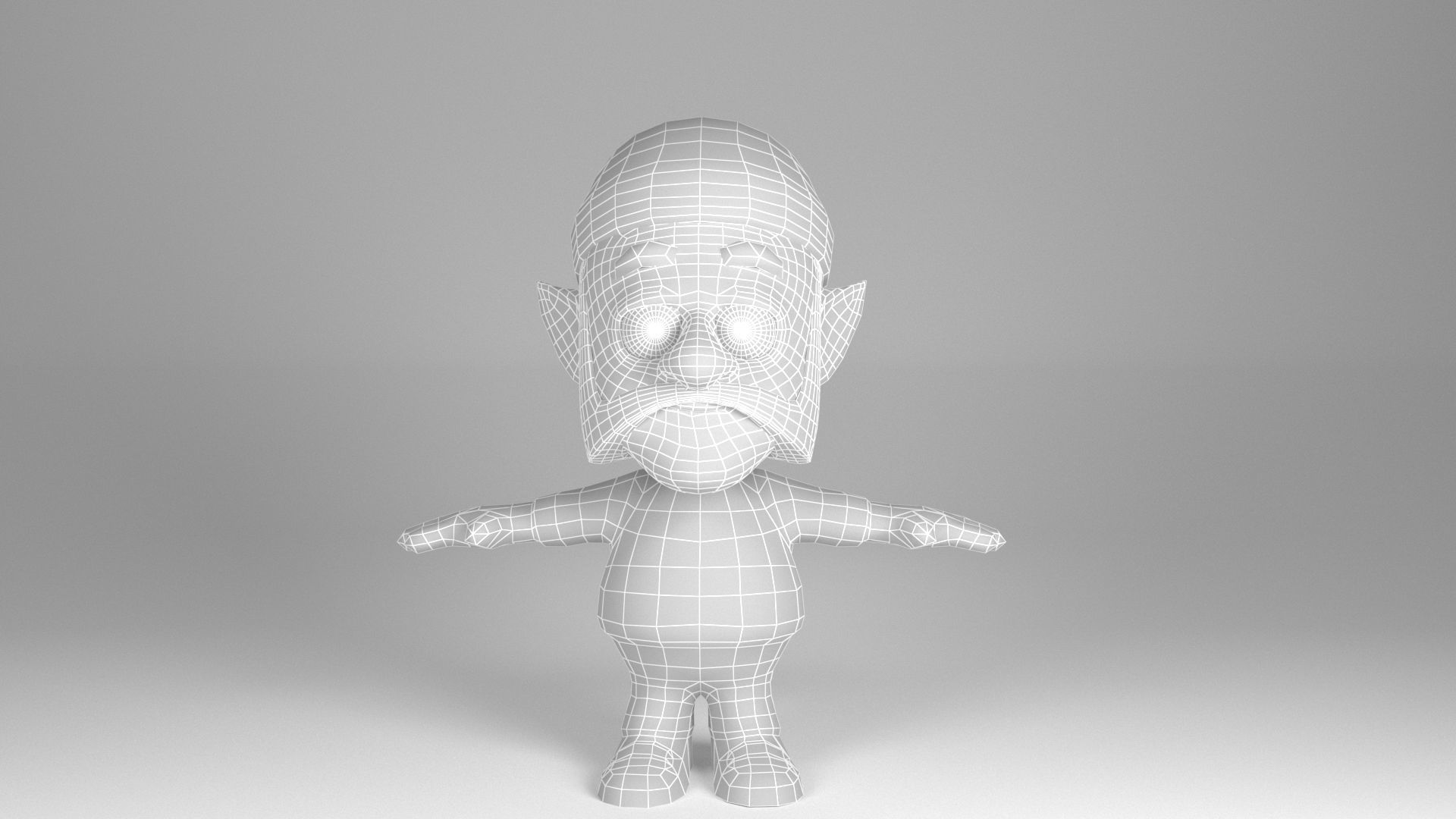 Mustachioed Dwarf Low-poly 3D model_9