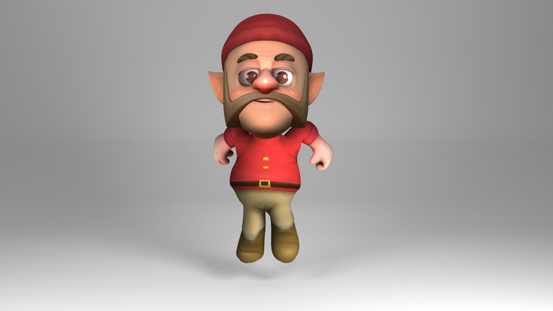 Mustachioed Dwarf Low-poly 3D model_5