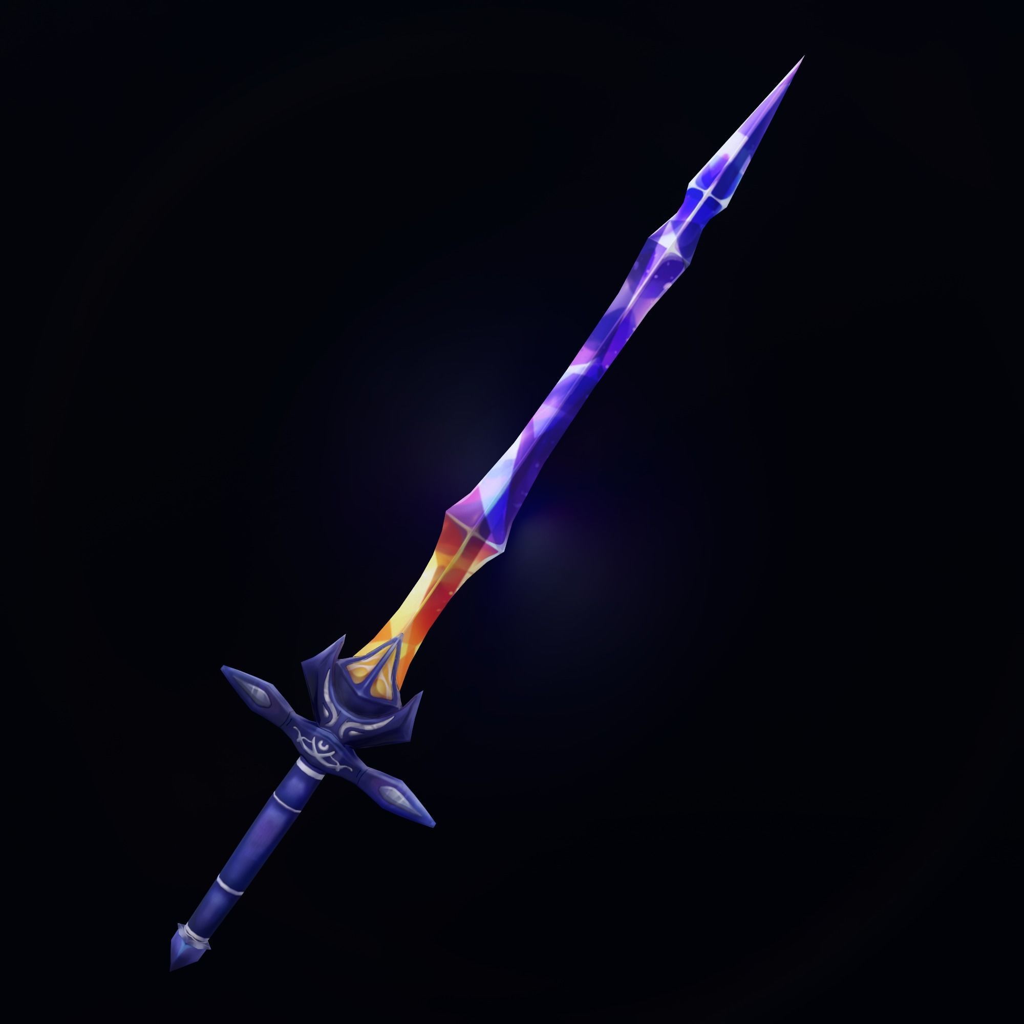 Handpainted Fantasy Stardust Sword Low-poly Low-poly 3D model_2