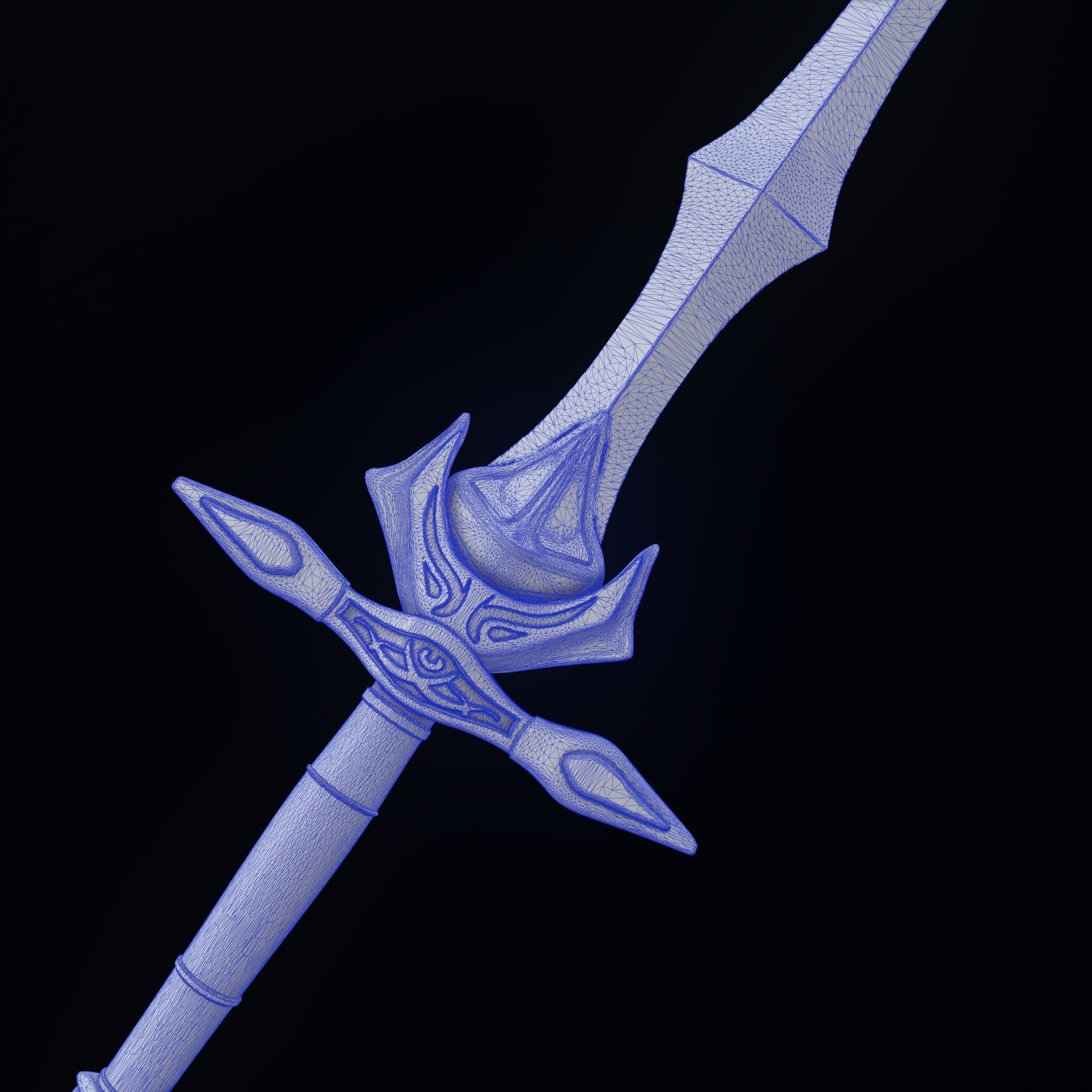 Handpainted Fantasy Stardust Sword Low-poly Low-poly 3D model_6