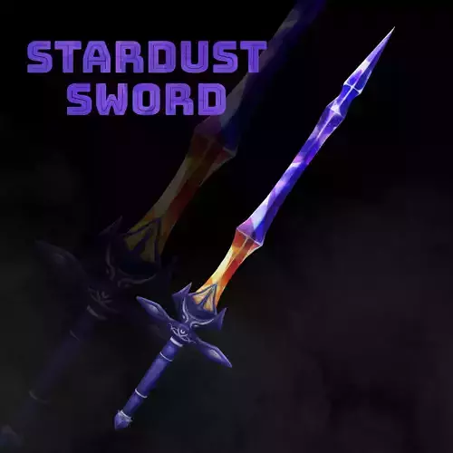 Handpainted Fantasy Stardust Sword Low-poly Low-poly 3D model