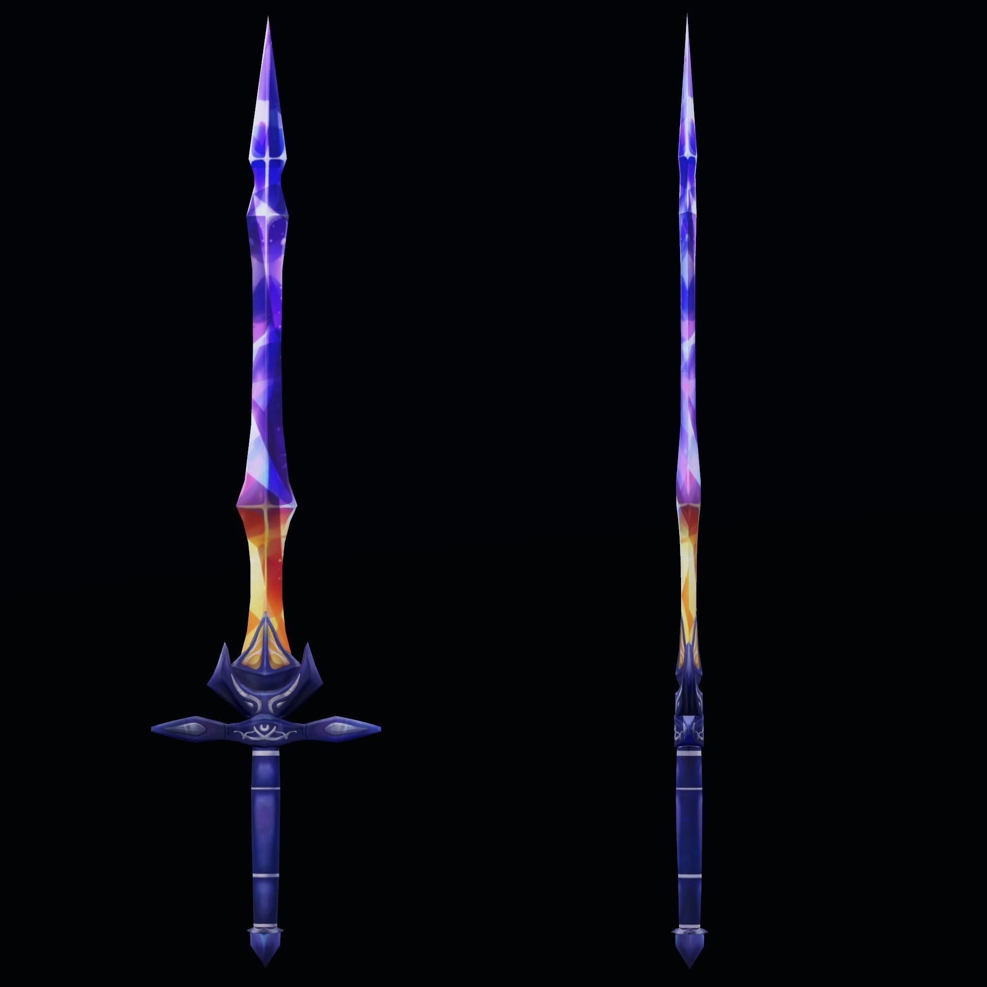 Handpainted Fantasy Stardust Sword Low-poly Low-poly 3D model_3