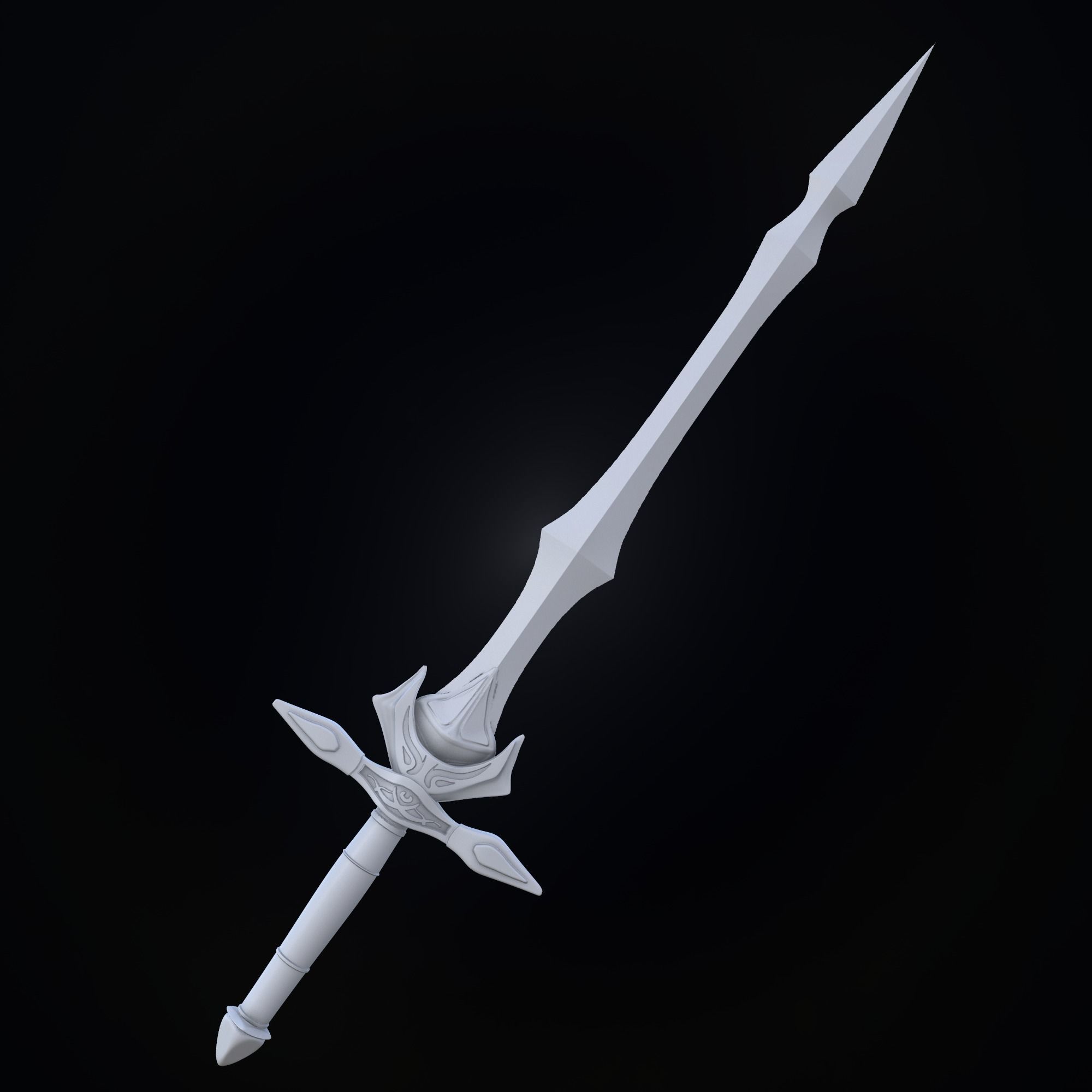 Handpainted Fantasy Stardust Sword Low-poly Low-poly 3D model_5