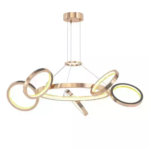 ODAAA pendant light with four rings hanging from ceiling 3D model