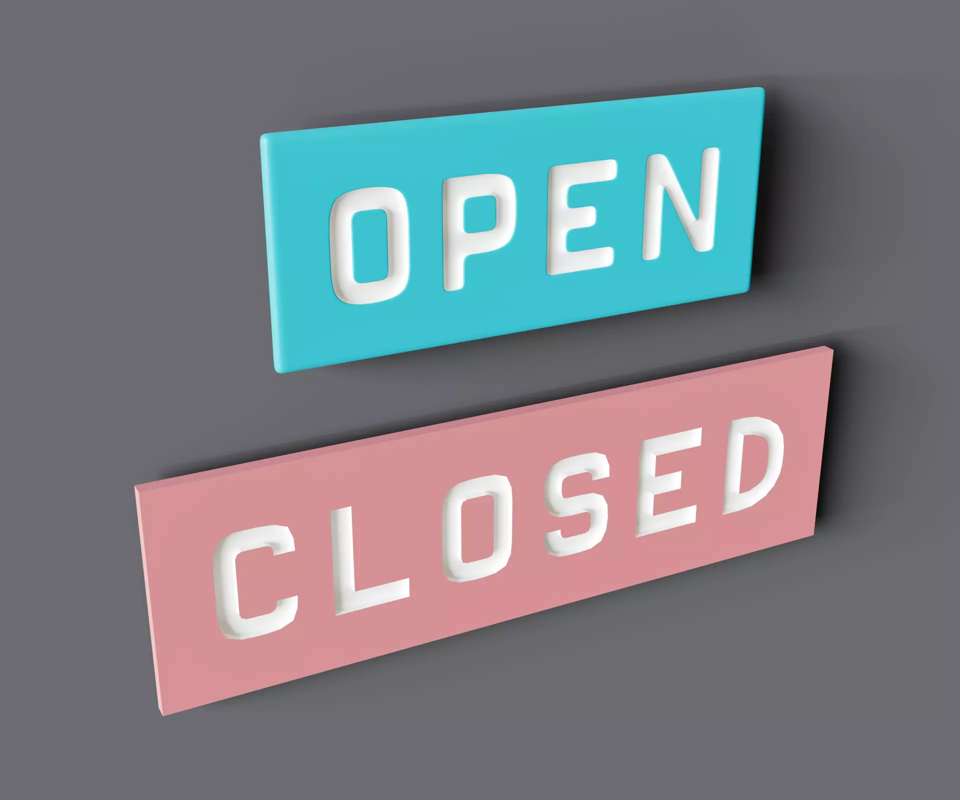 Signboard Open and Closed Low-poly 3D model_0