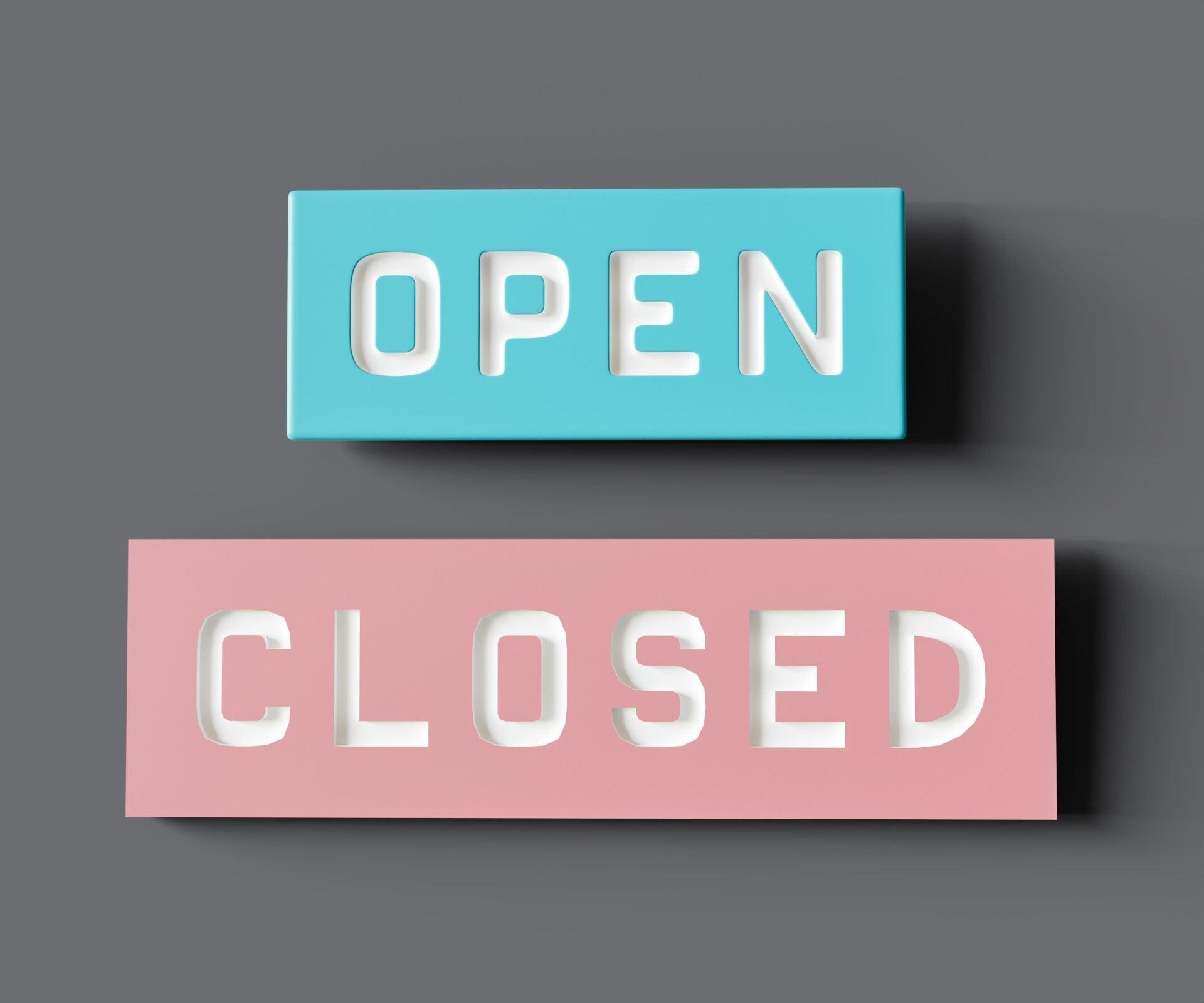 Signboard Open and Closed Low-poly 3D model_2