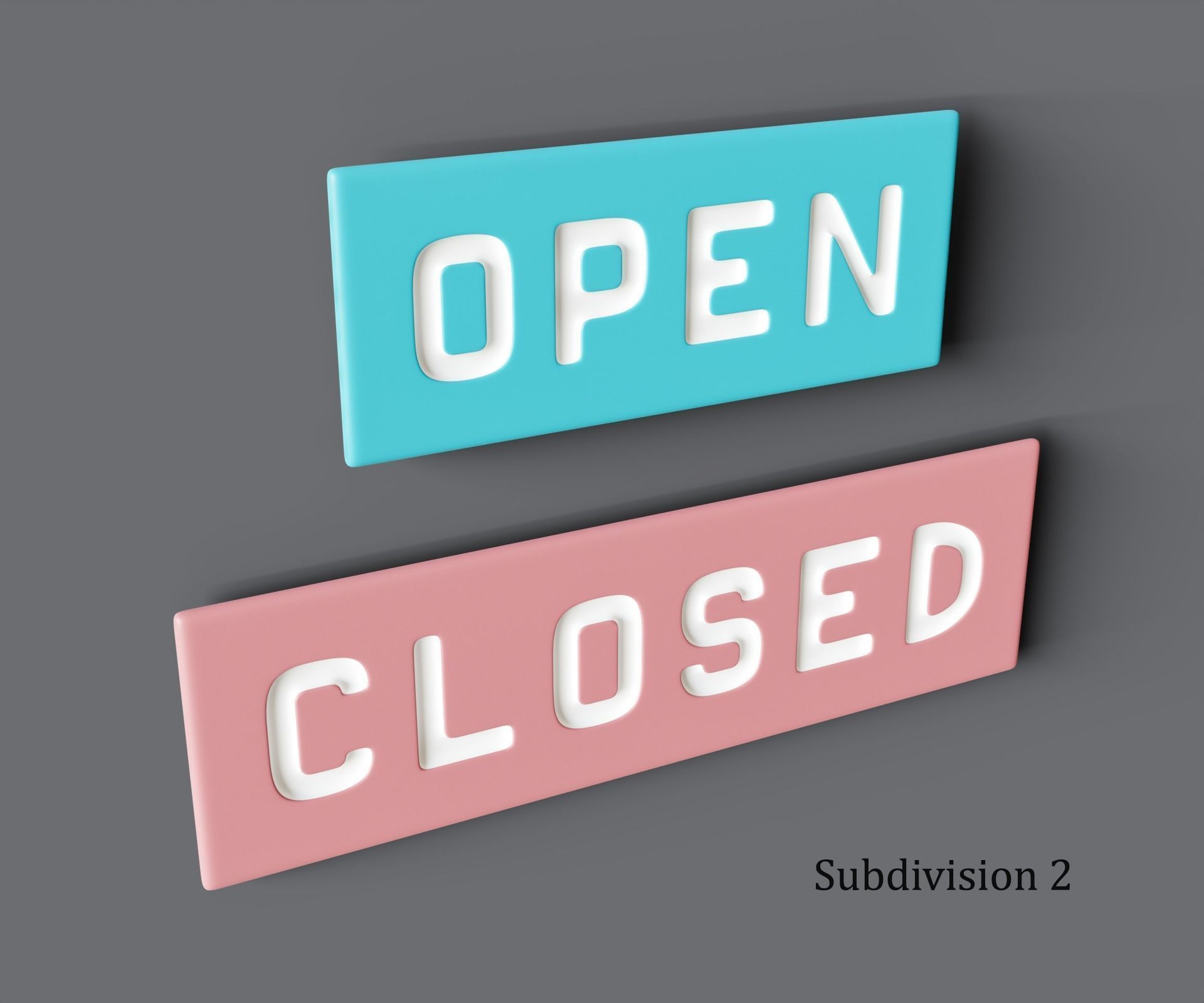 Signboard Open and Closed Low-poly 3D model_3