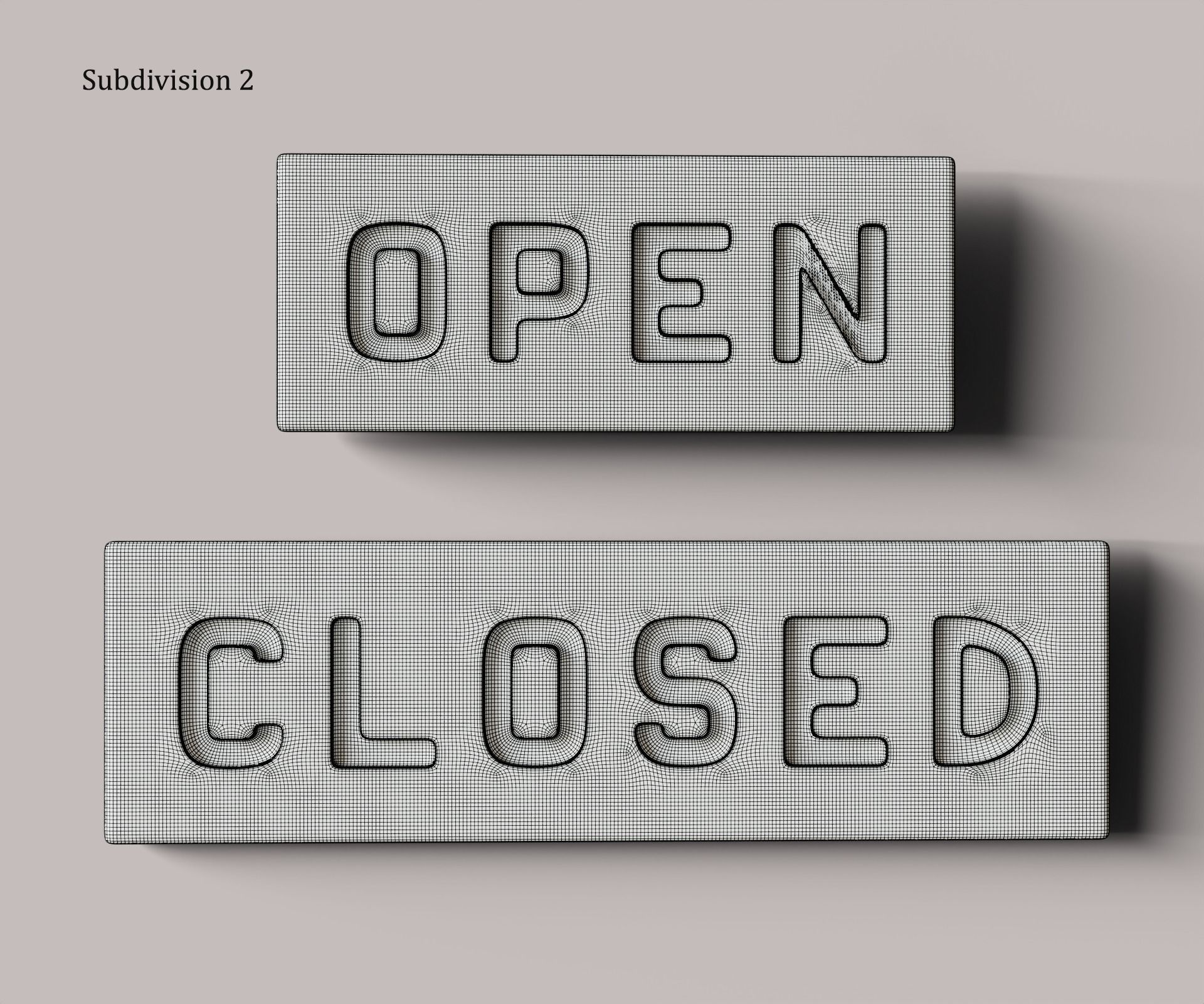 Signboard Open and Closed Low-poly 3D model_9