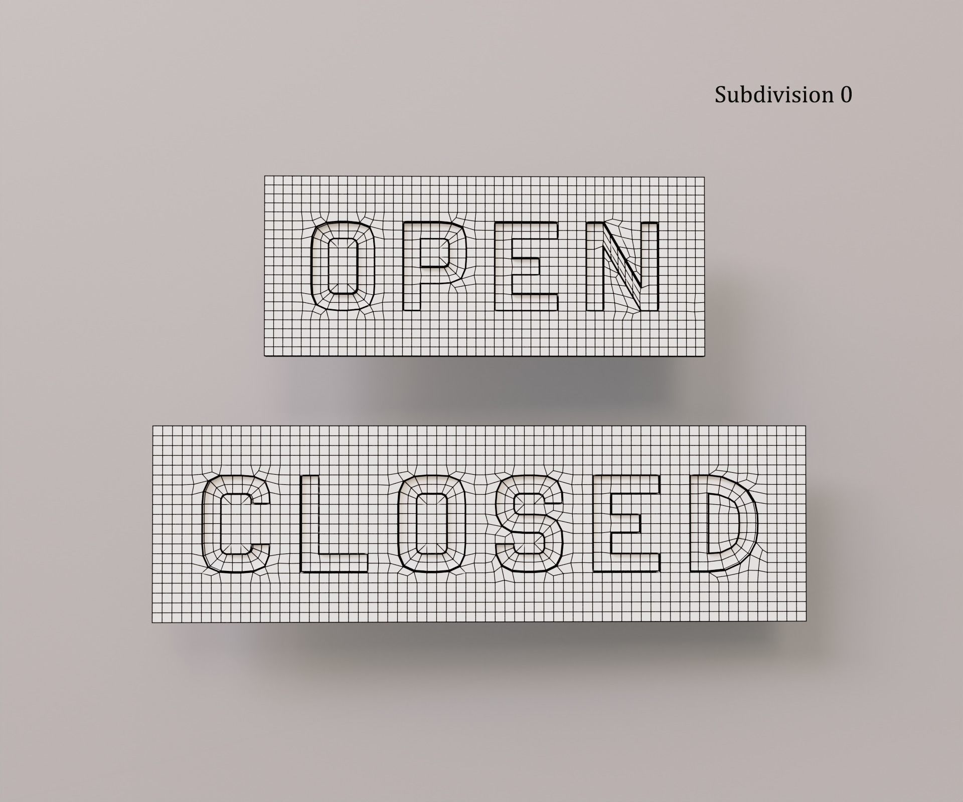 Signboard Open and Closed Low-poly 3D model_6