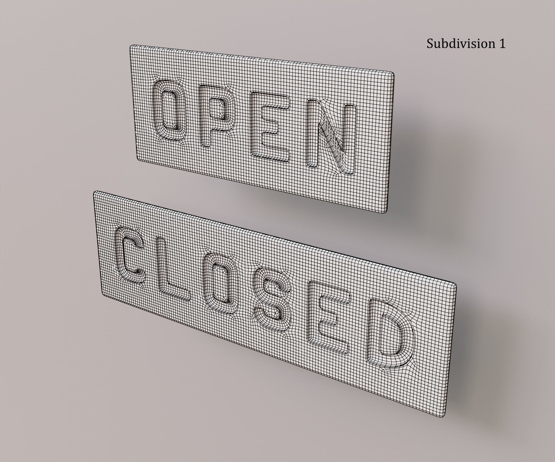 Signboard Open and Closed Low-poly 3D model_8