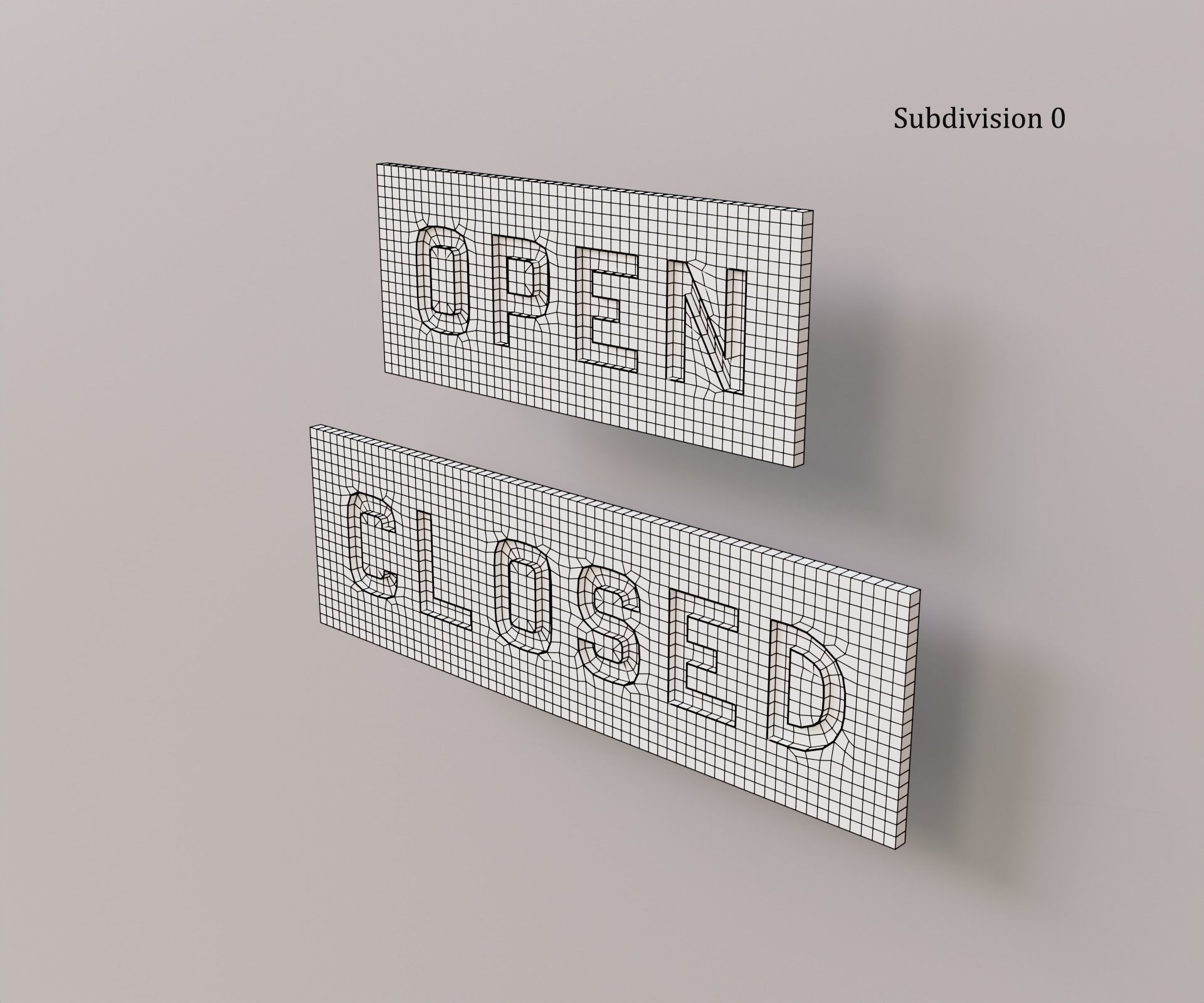 Signboard Open and Closed Low-poly 3D model_7