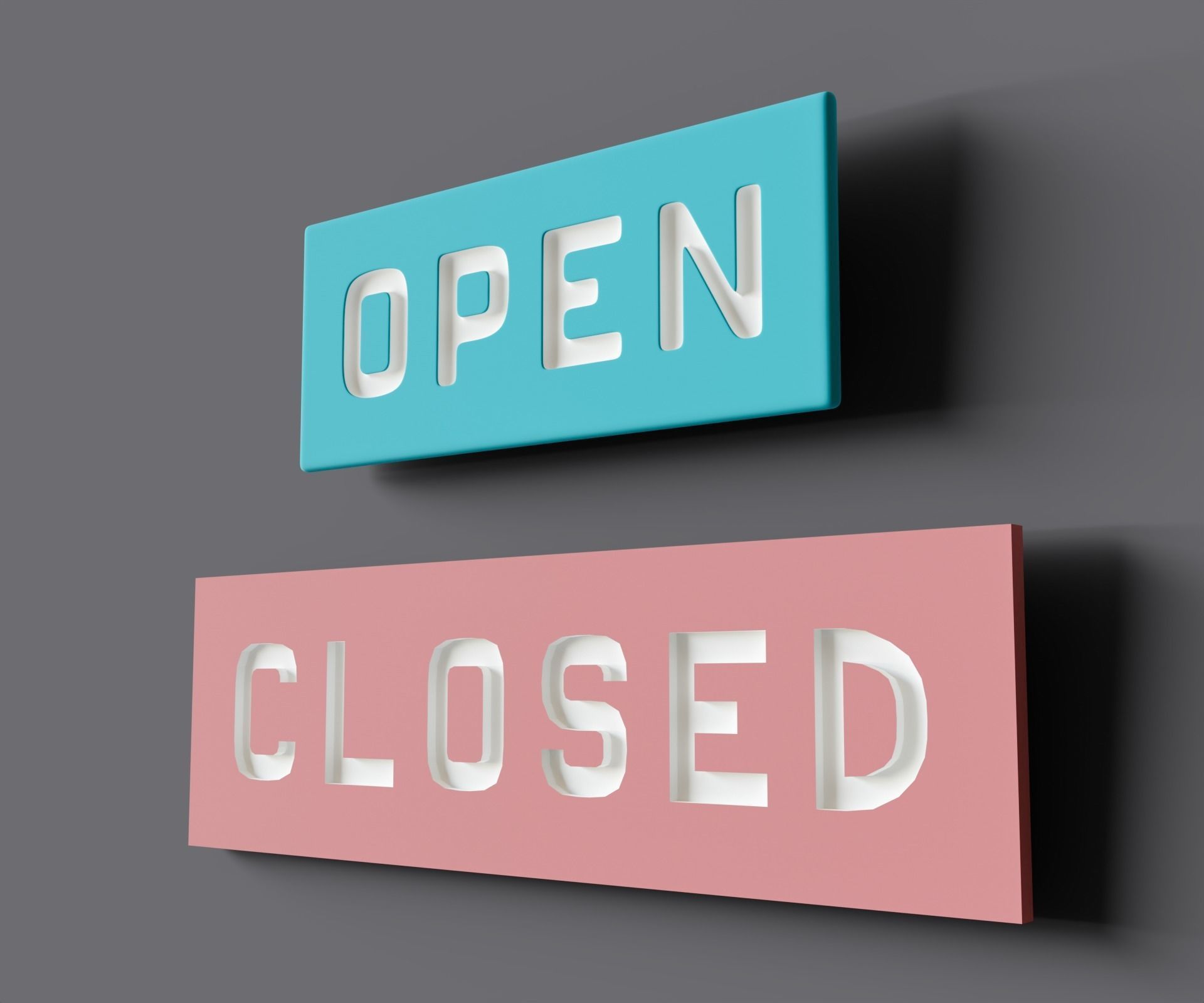 Signboard Open and Closed Low-poly 3D model_5