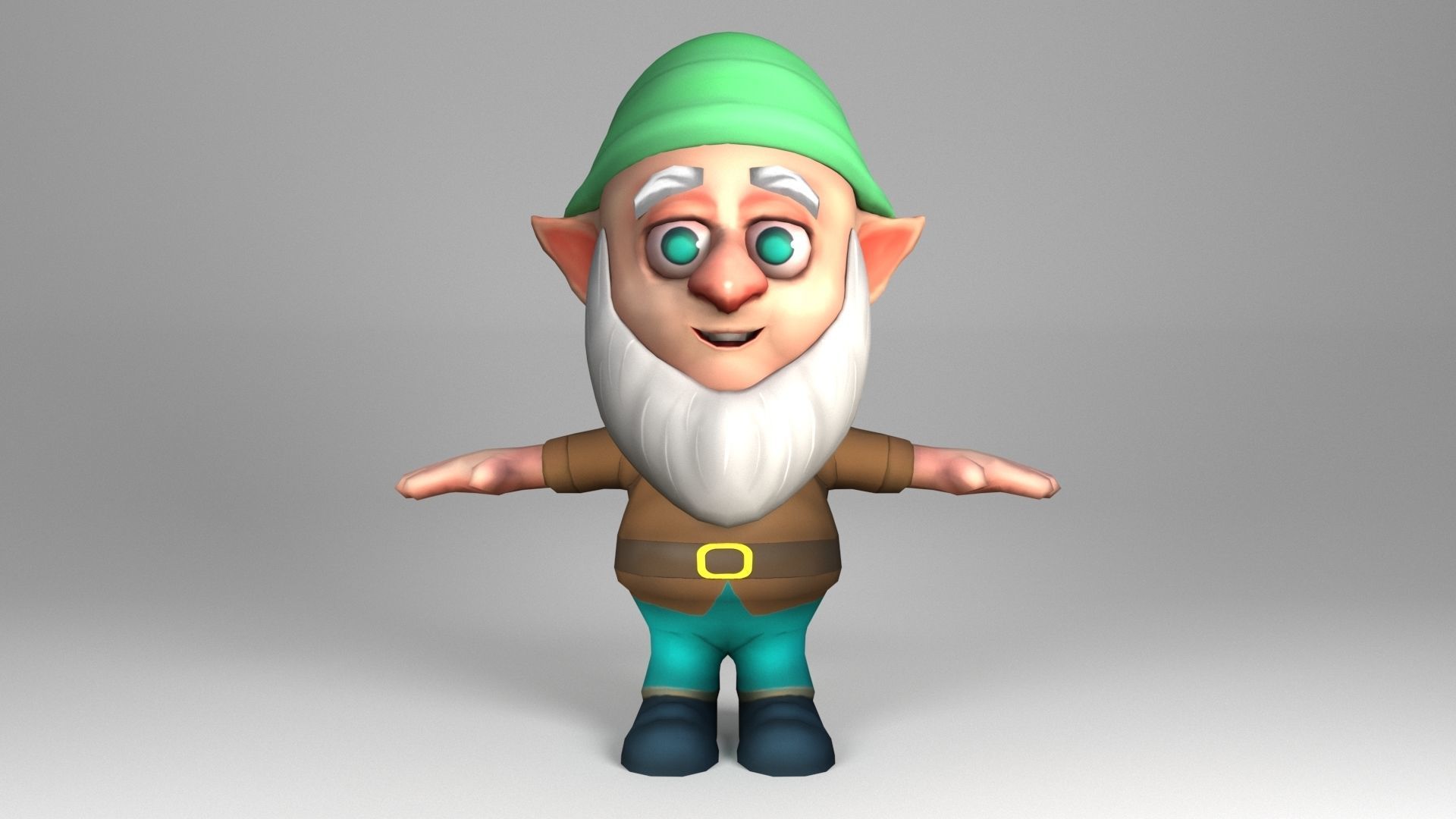 Bearded Dwarf model Low-poly 3D model_9