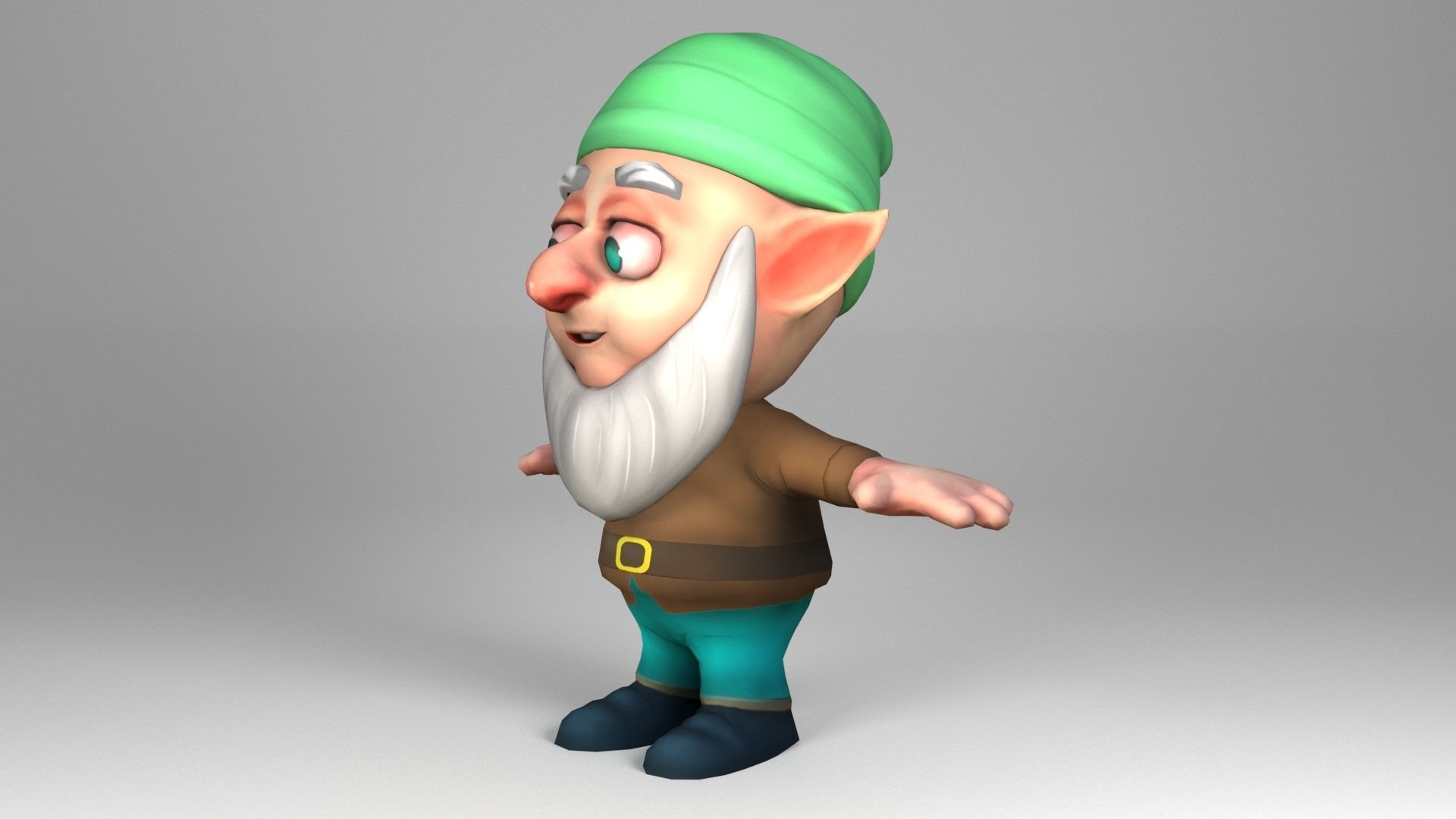 Bearded Dwarf model Low-poly 3D model_10
