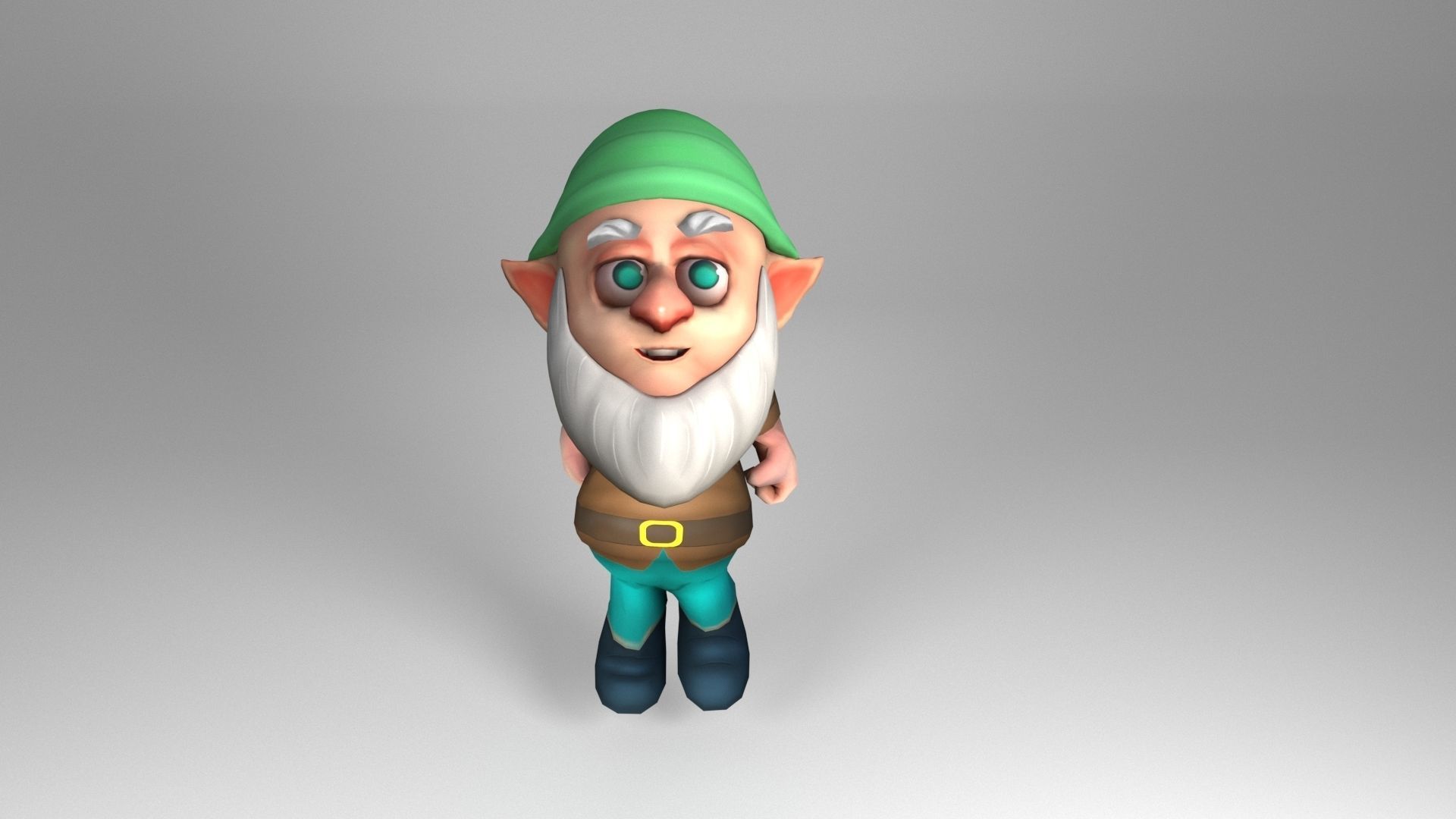 Bearded Dwarf model Low-poly 3D model_7