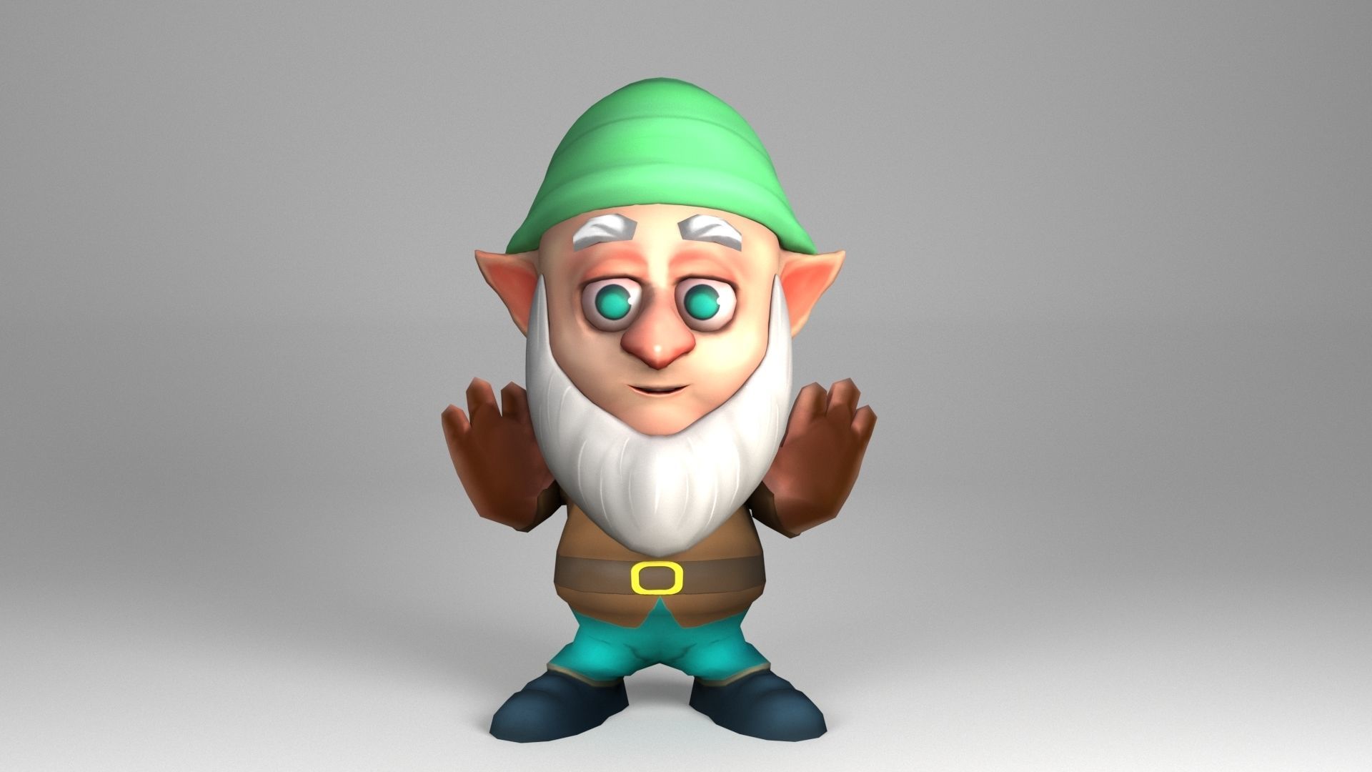 Bearded Dwarf model Low-poly 3D model_2