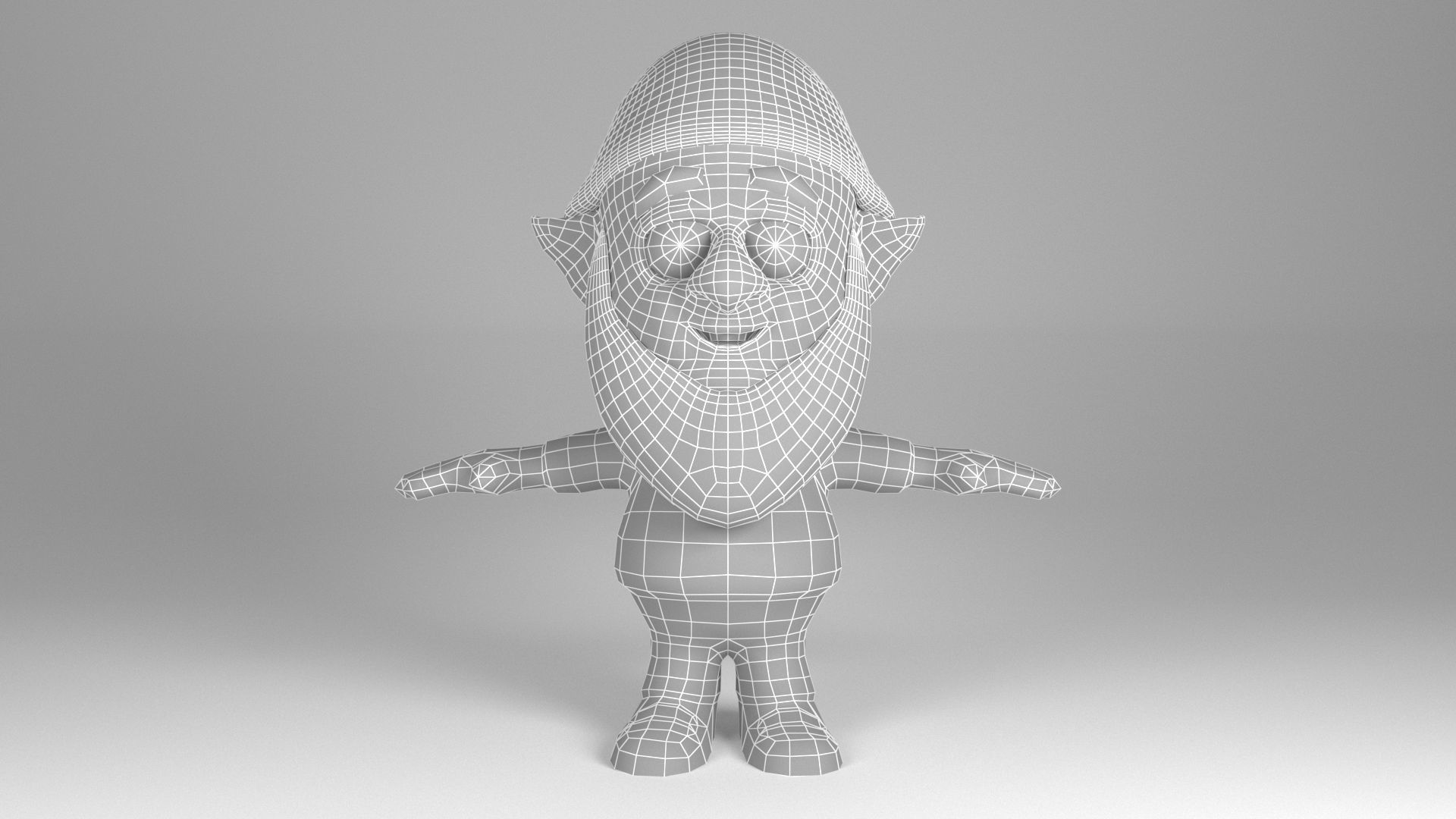 Bearded Dwarf model Low-poly 3D model_12