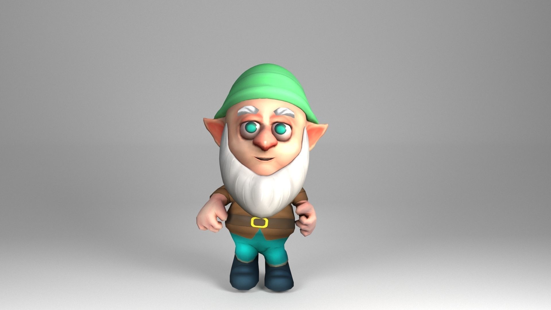 Bearded Dwarf model Low-poly 3D model_8