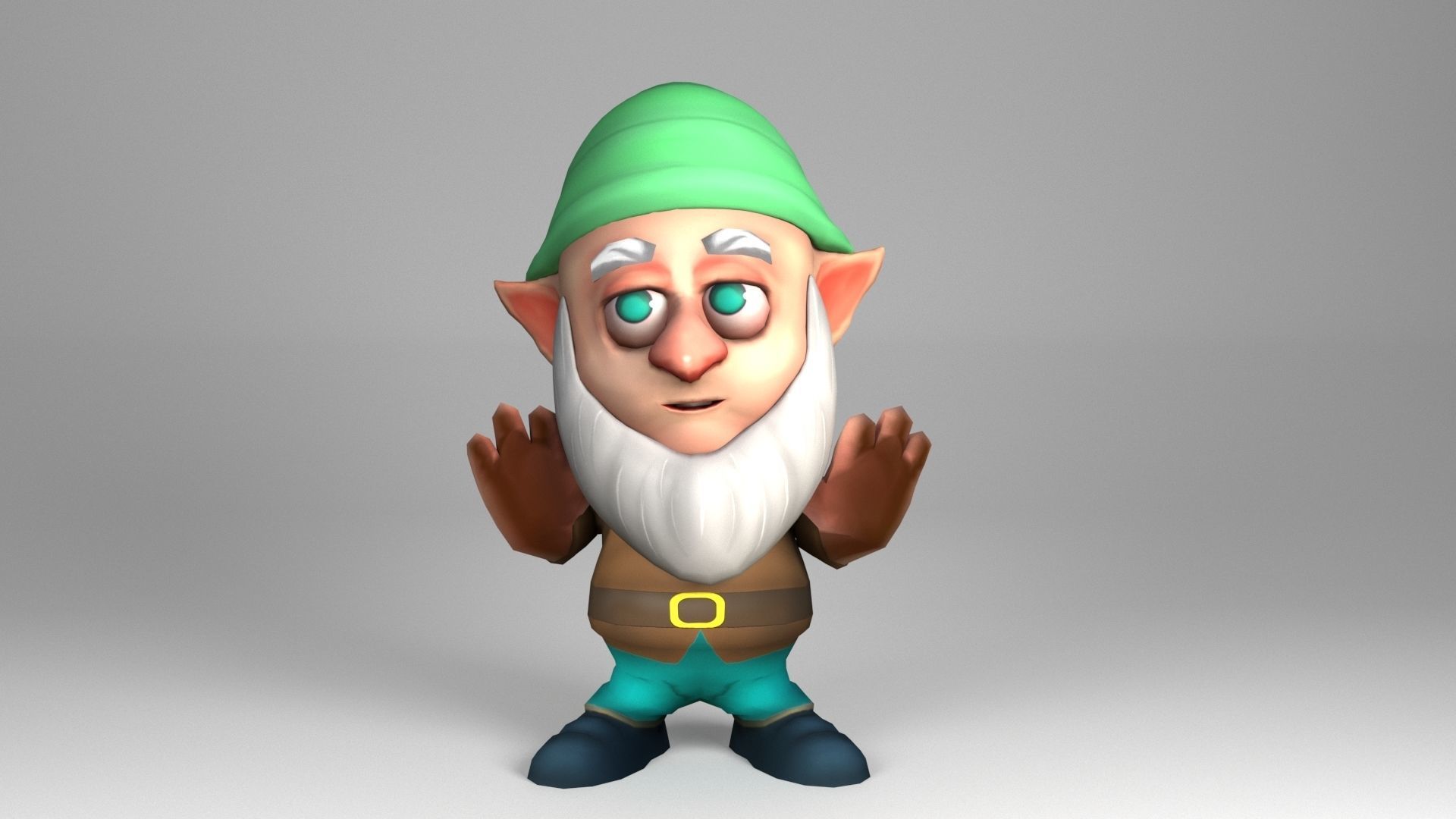 Bearded Dwarf model Low-poly 3D model_6