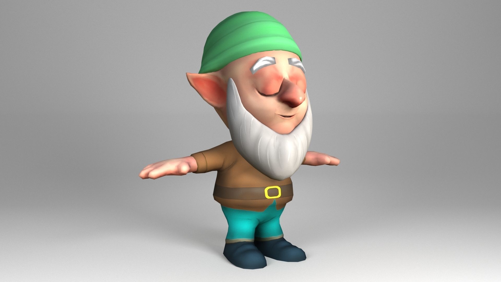 Bearded Dwarf model Low-poly 3D model_3