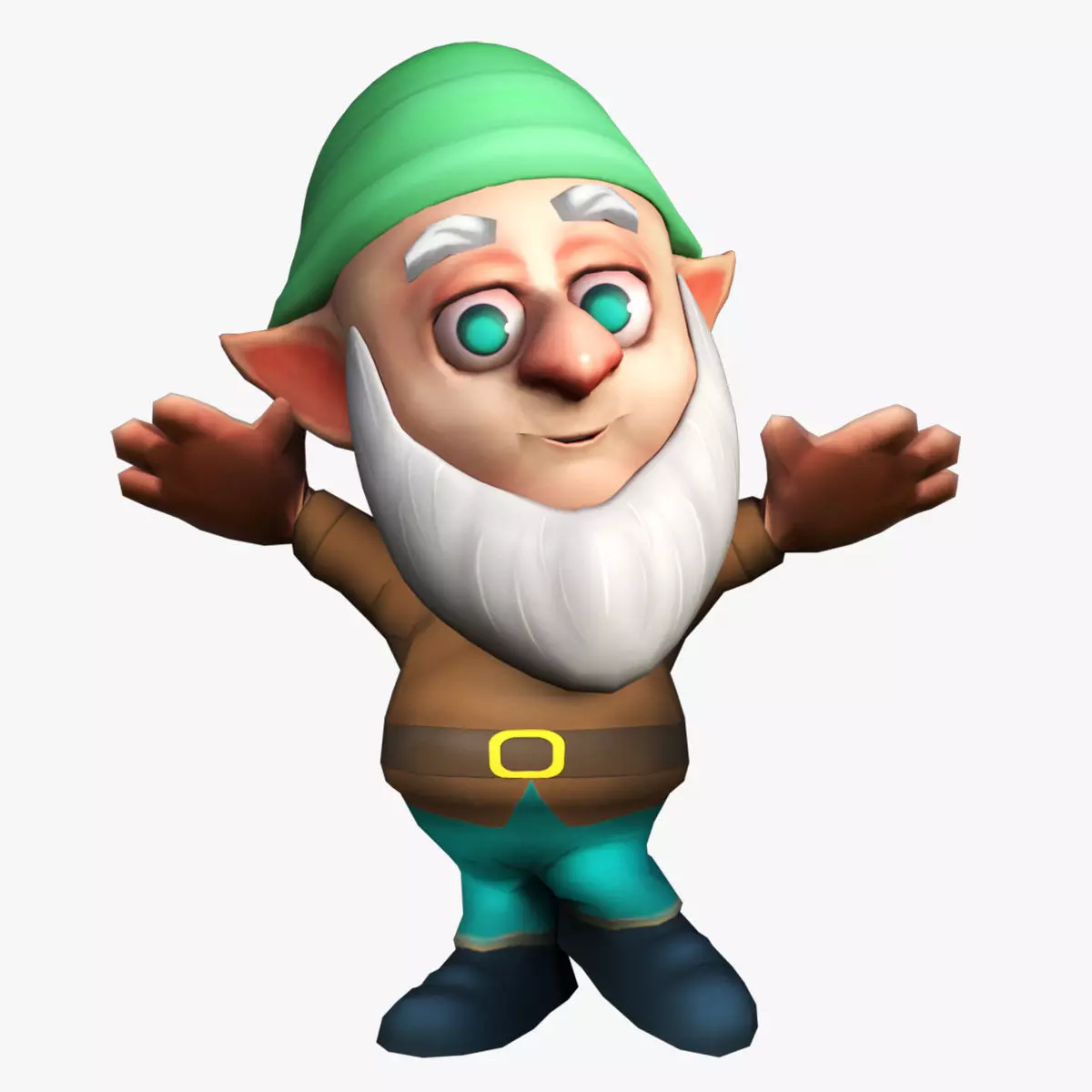 Bearded Dwarf model Low-poly 3D model_0