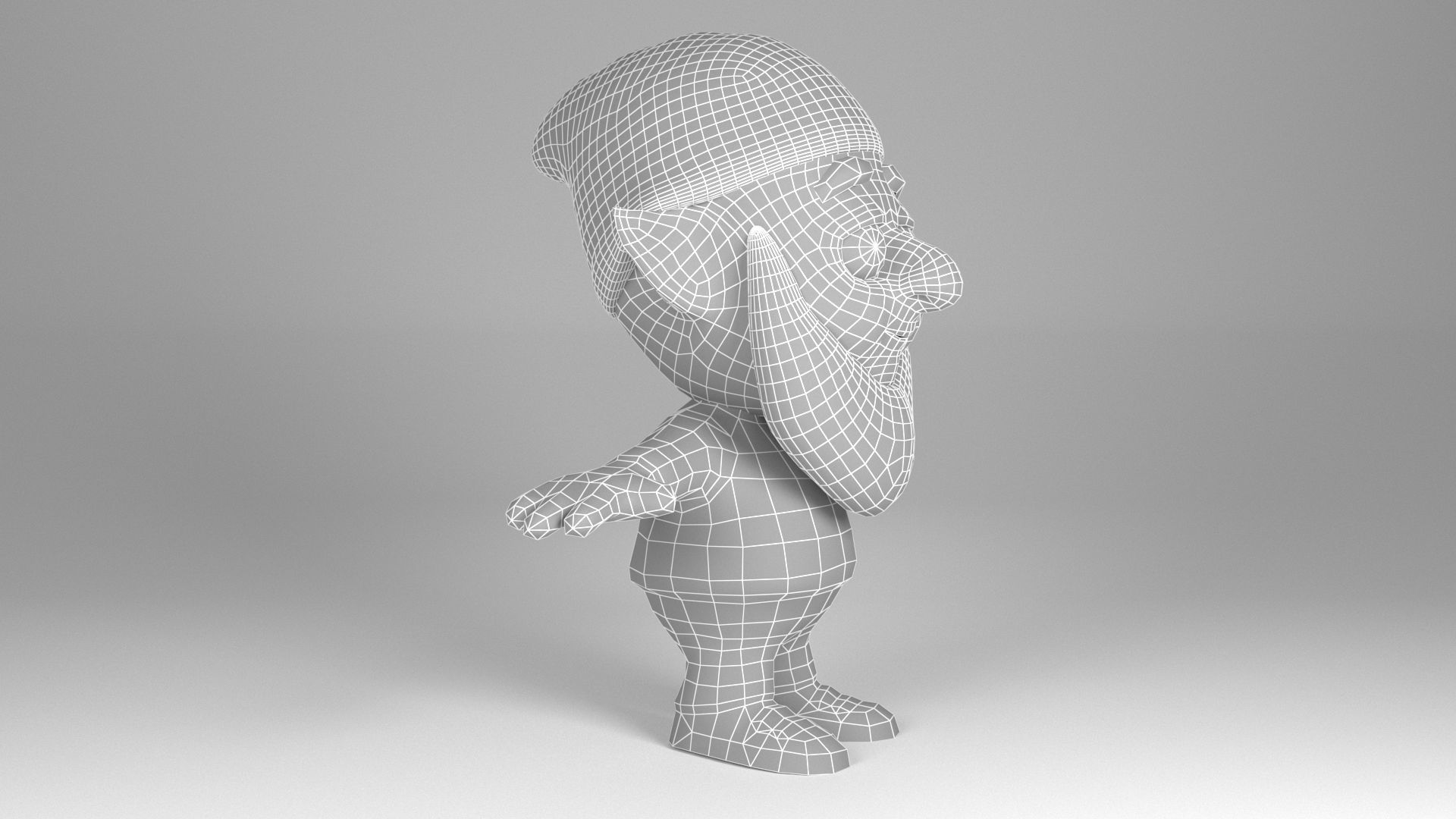 Bearded Dwarf model Low-poly 3D model_13