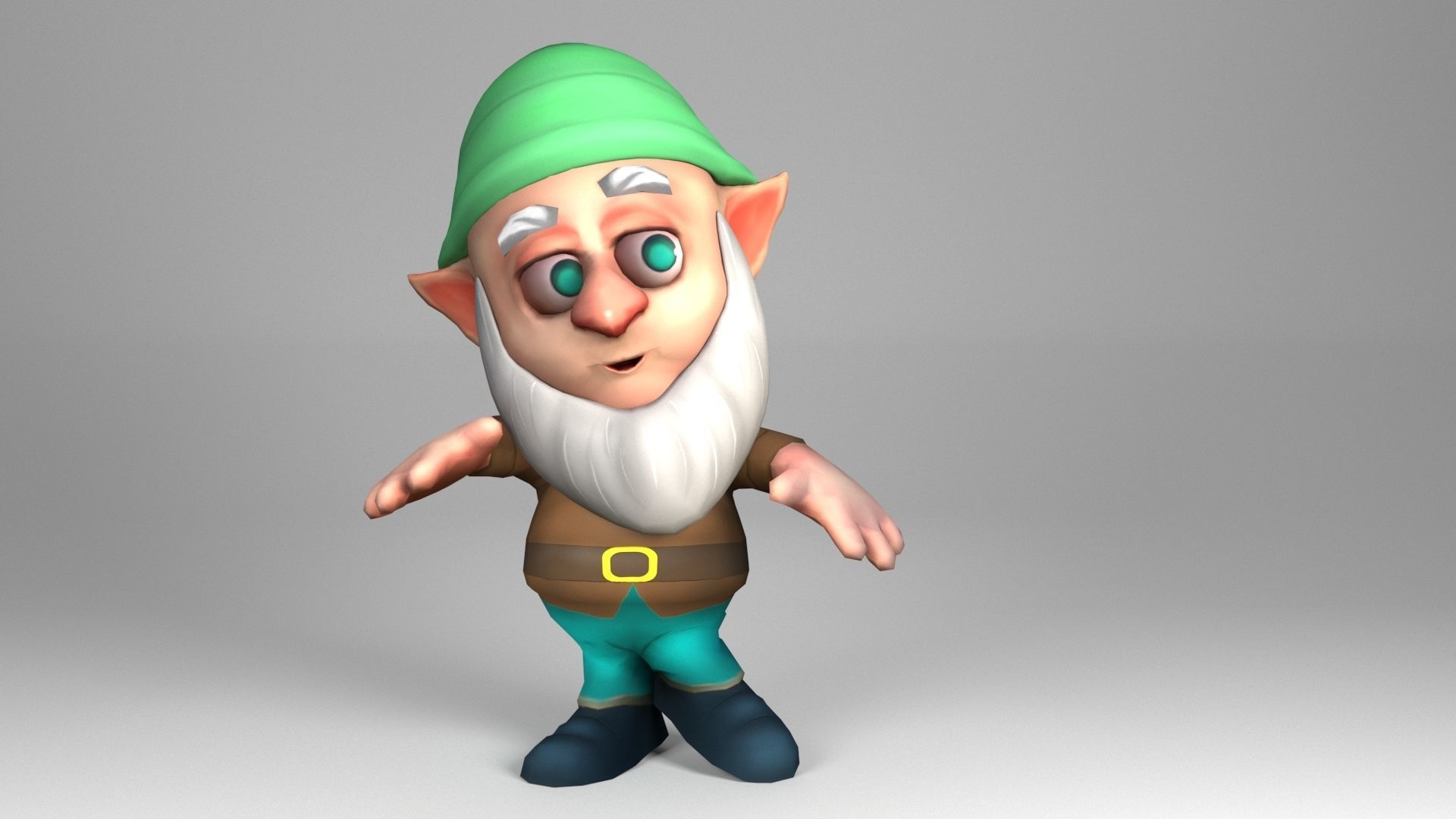 Bearded Dwarf model Low-poly 3D model_4