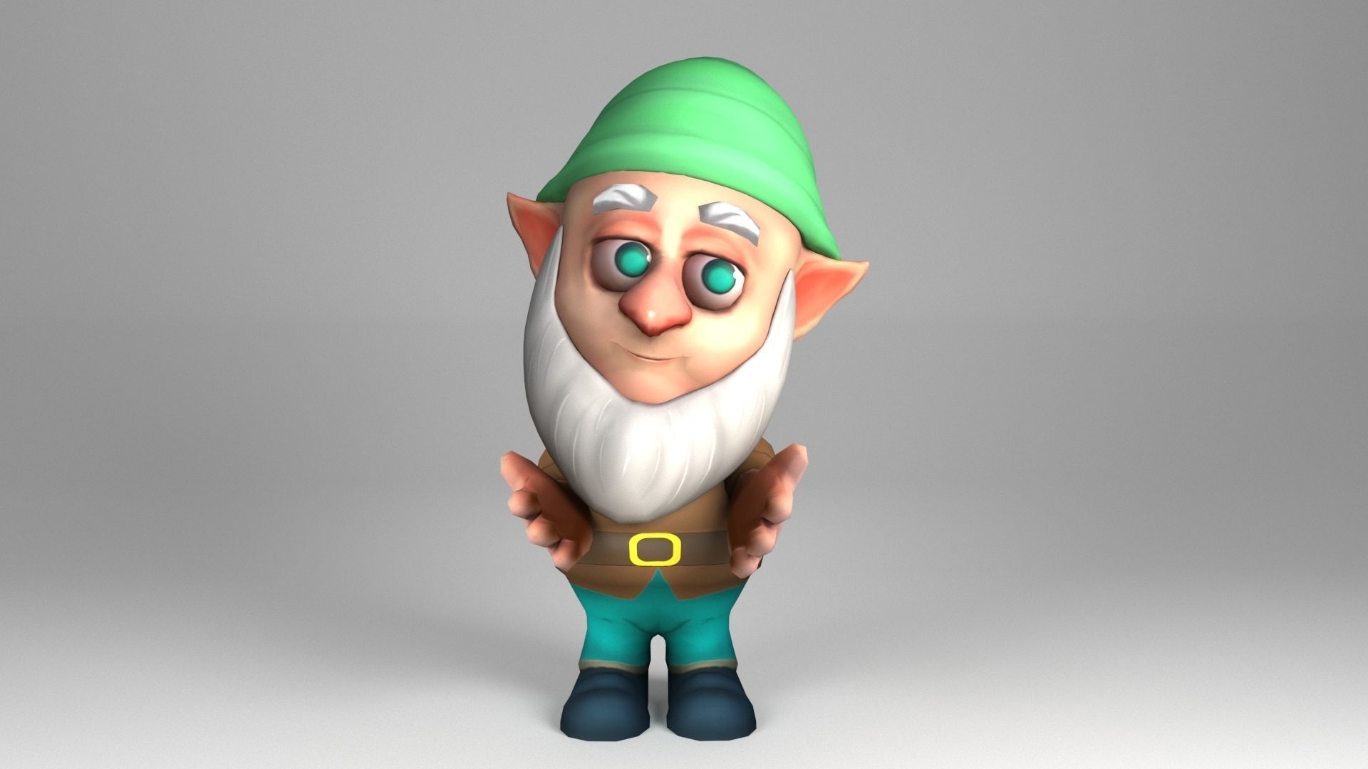 Bearded Dwarf model Low-poly 3D model_5