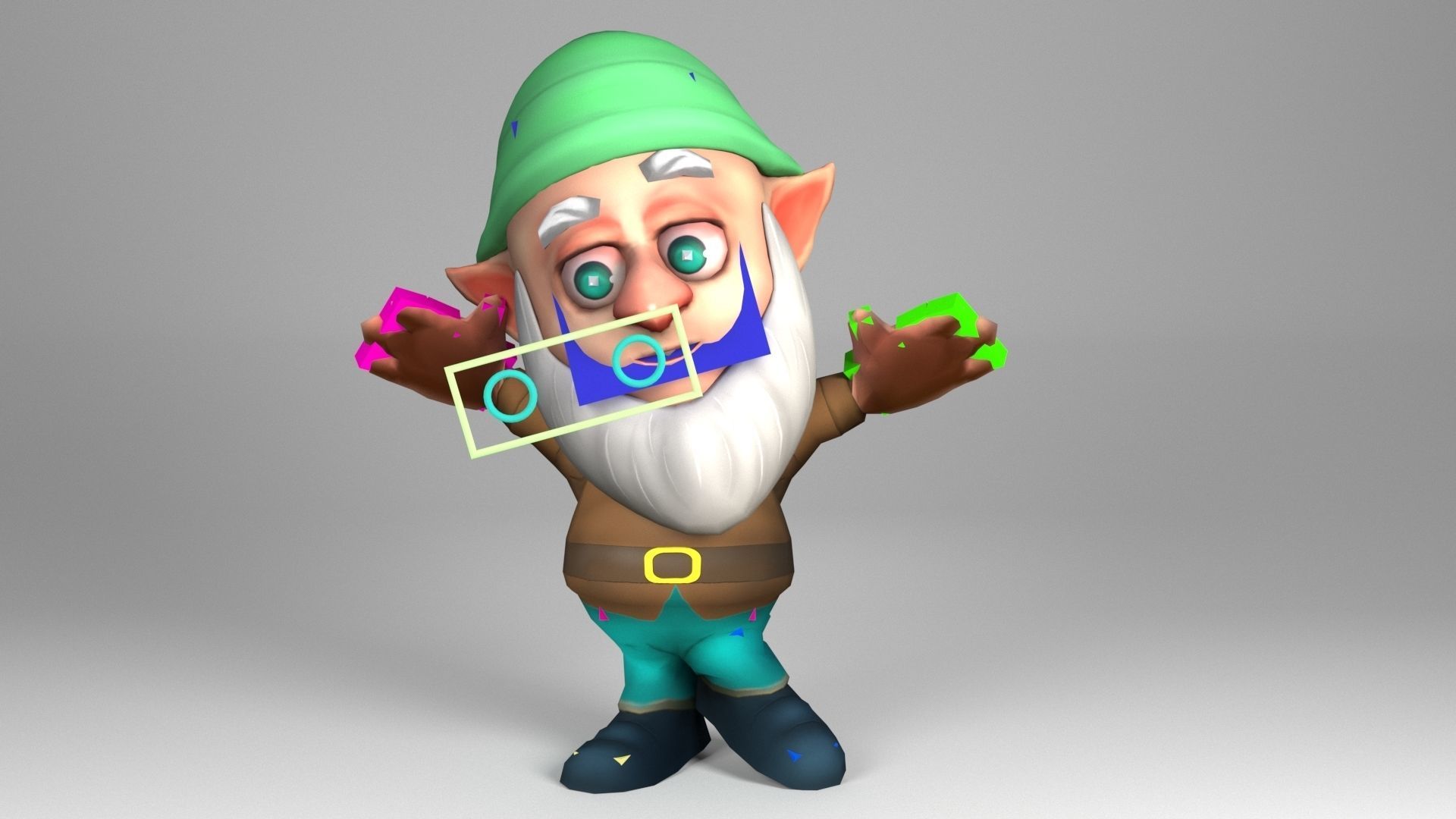 Bearded Dwarf model Low-poly 3D model_1