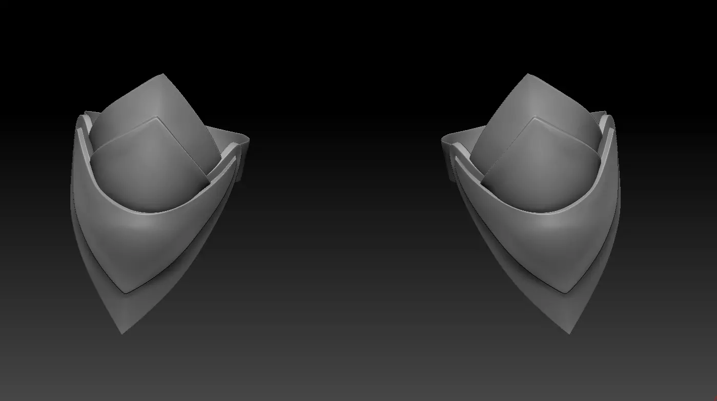 High-poly model knee armor 3D model_0