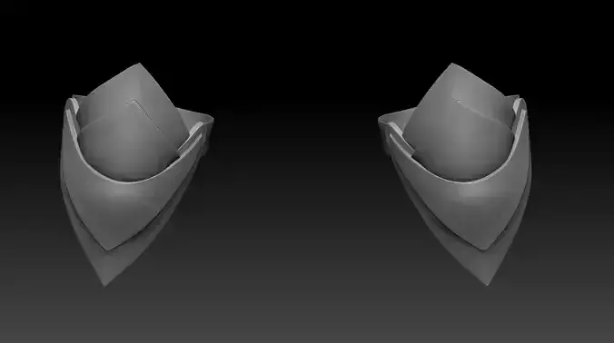 High-poly model knee armor 3D model