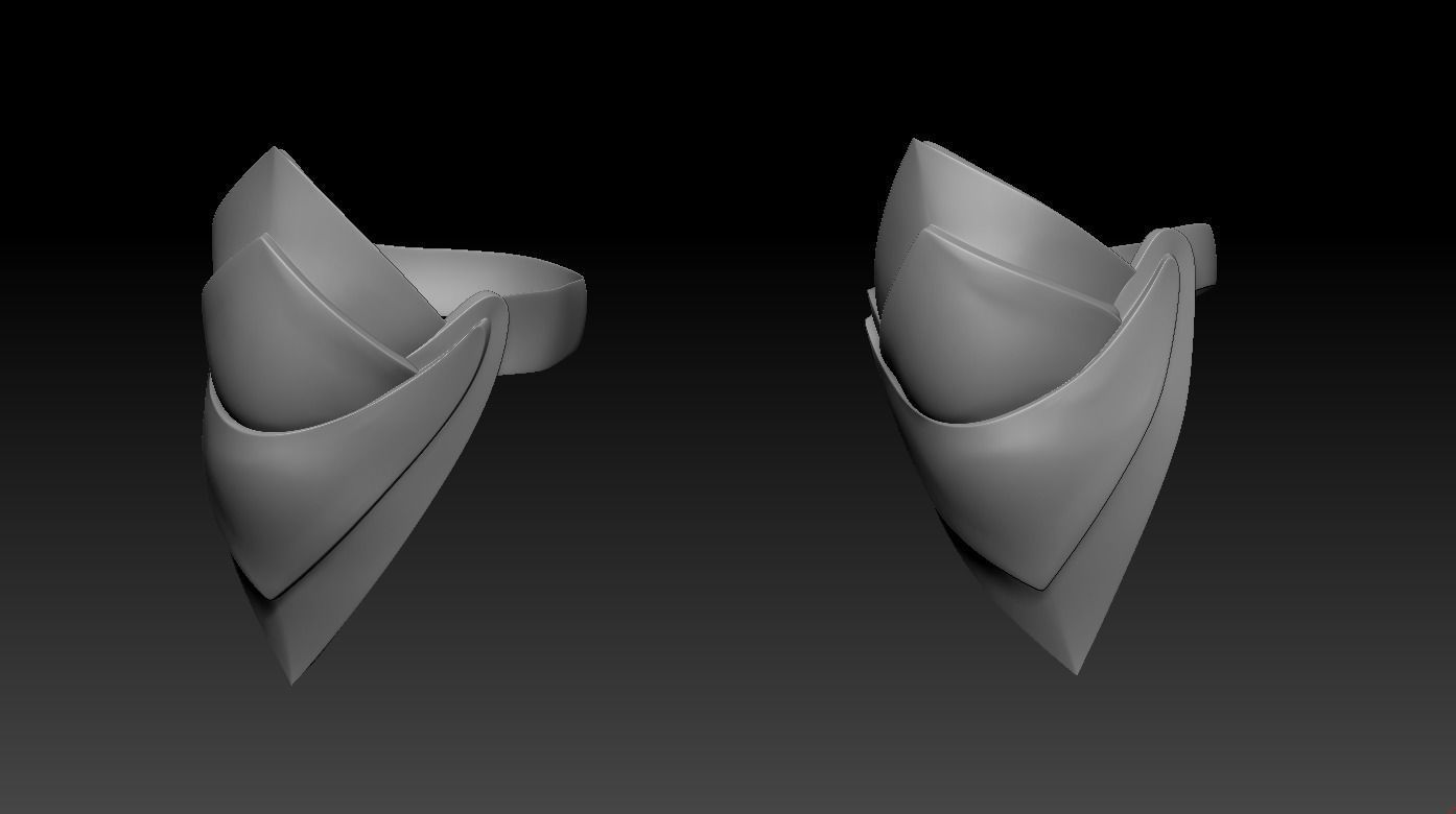 High-poly model knee armor 3D model_1