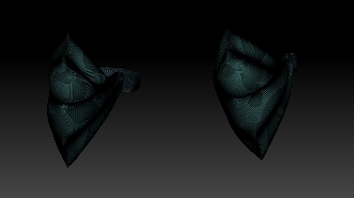 High-poly model knee armor 3D model_7